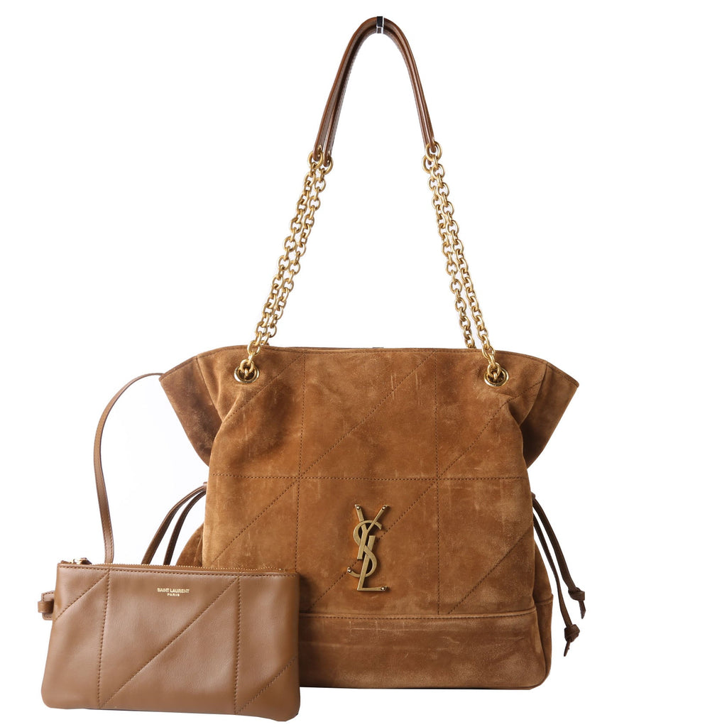 SAINT LAURENT Jamie Shopping Small Suede 833948 Brown/Gold