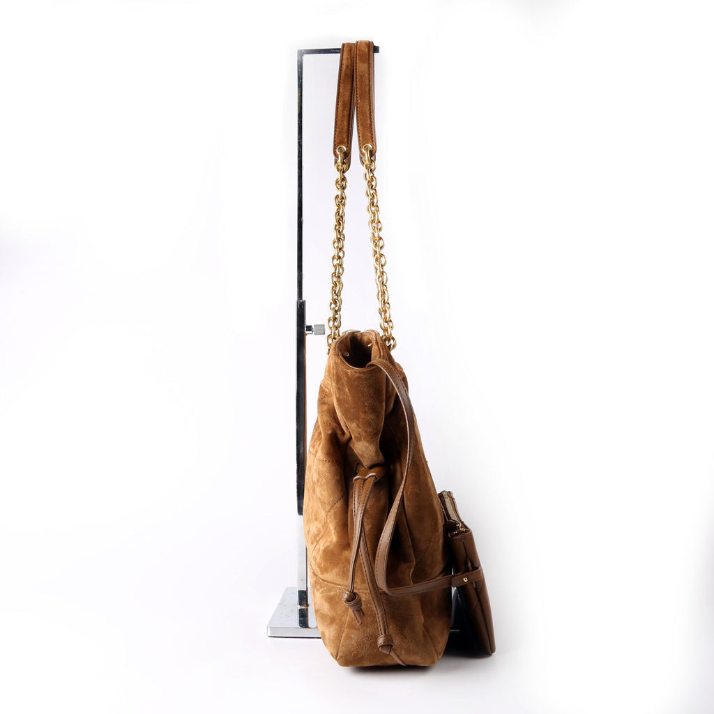 SAINT LAURENT Jamie Shopping Small Suede 833948 Brown/Gold