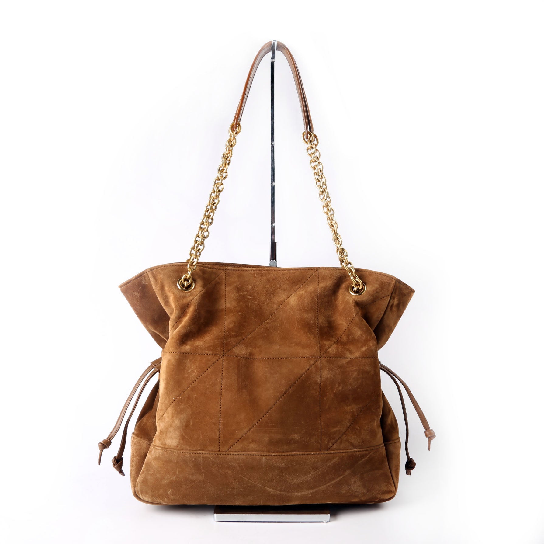 SAINT LAURENT Jamie Shopping Small Suede 833948 Brown/Gold
