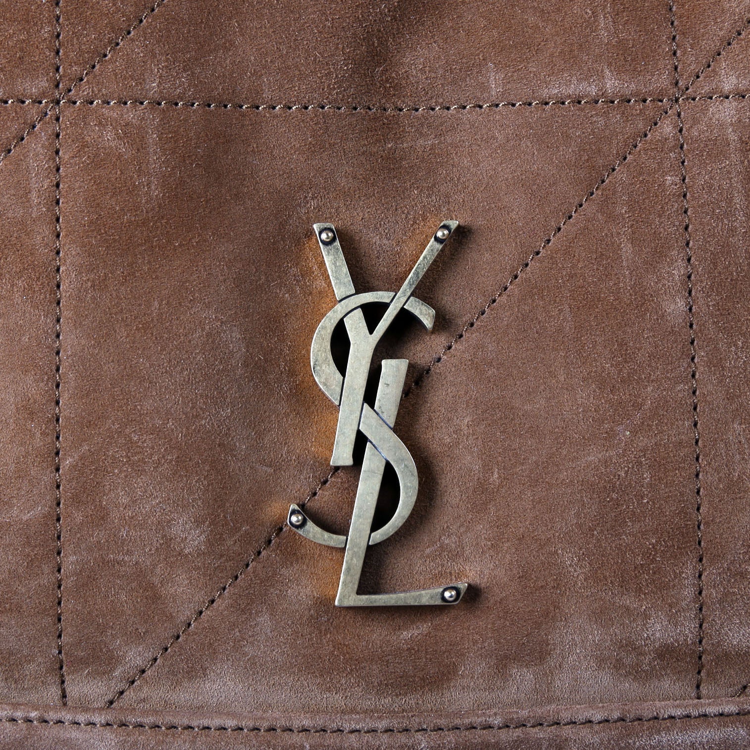 SAINT LAURENT Jamie Shopping Small Suede 833948 Brown/Gold