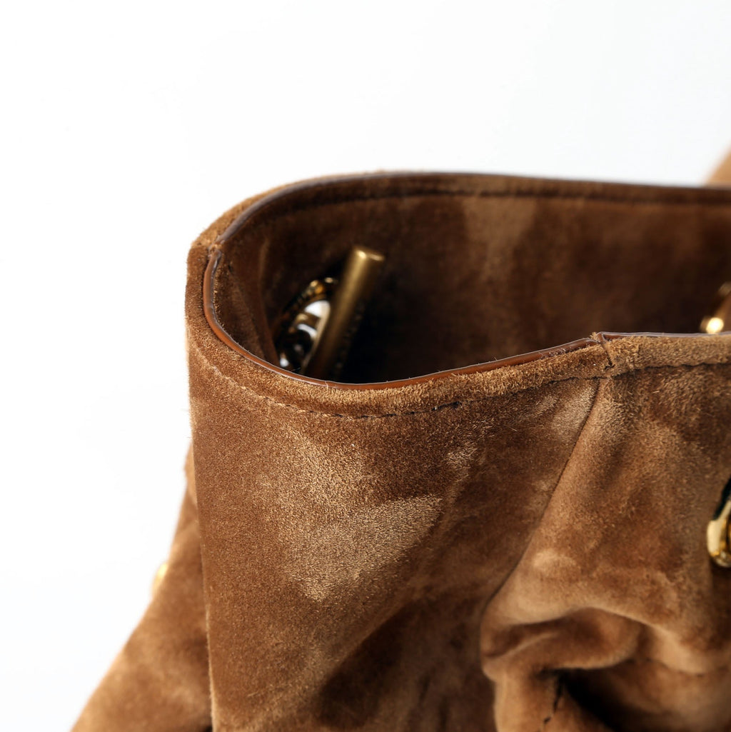 SAINT LAURENT Jamie Shopping Small Suede 833948 Brown/Gold