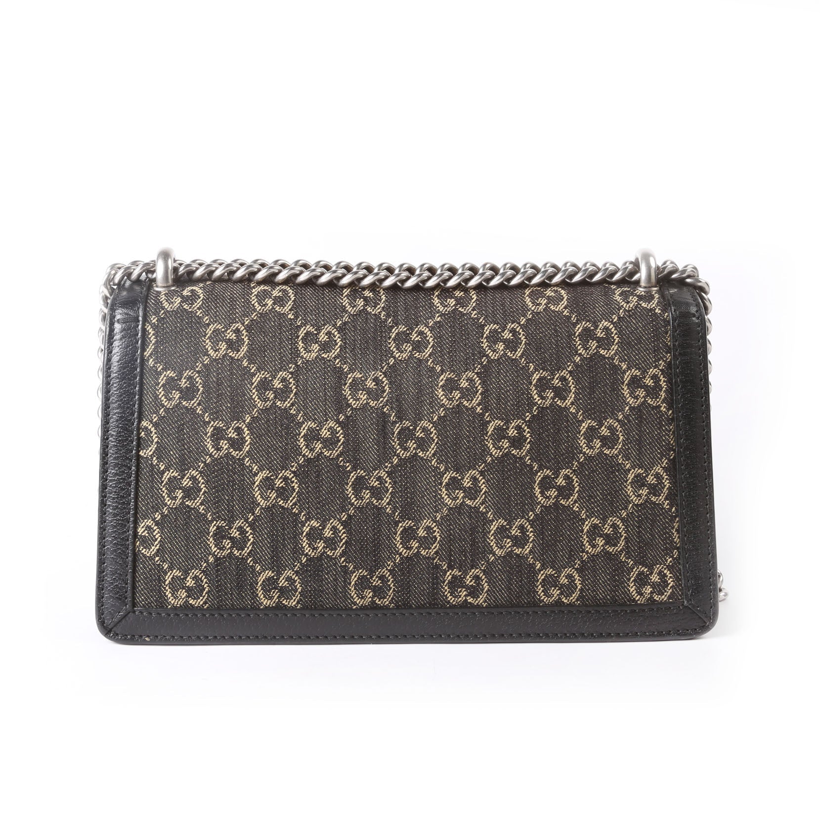 Gucci 499623 Dionysus Small GG Denim Black Denim/Silver
