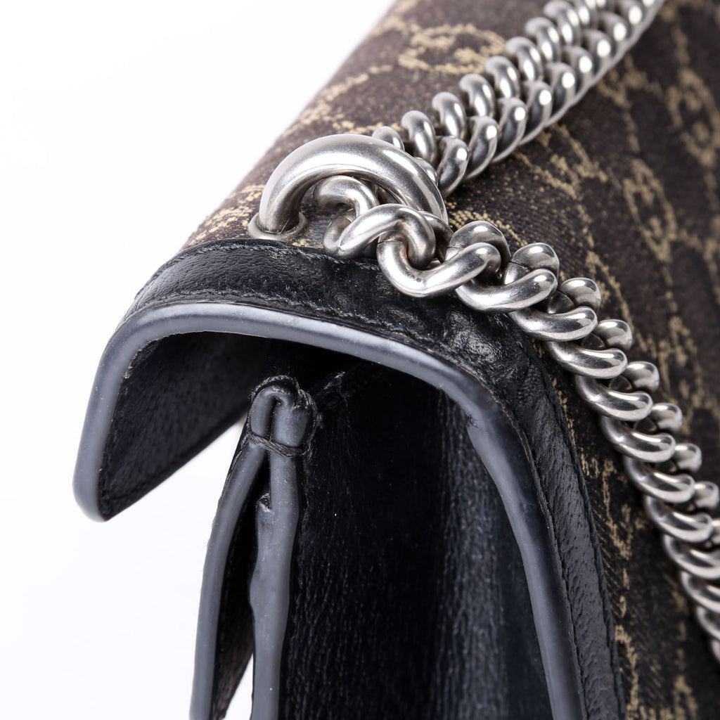 Gucci 499623 Dionysus Small GG Denim Black Denim/Silver
