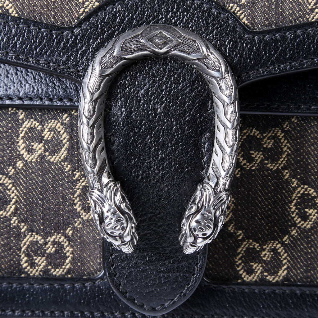 Gucci 499623 Dionysus Small GG Denim Black Denim/Silver