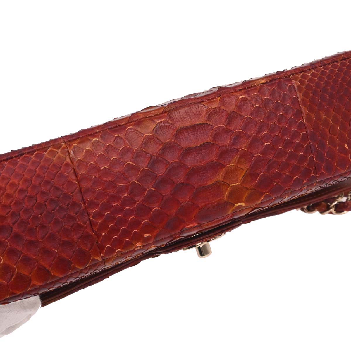 Chanel * Brown Python Medium Classic Double Flap Shoulder Bag