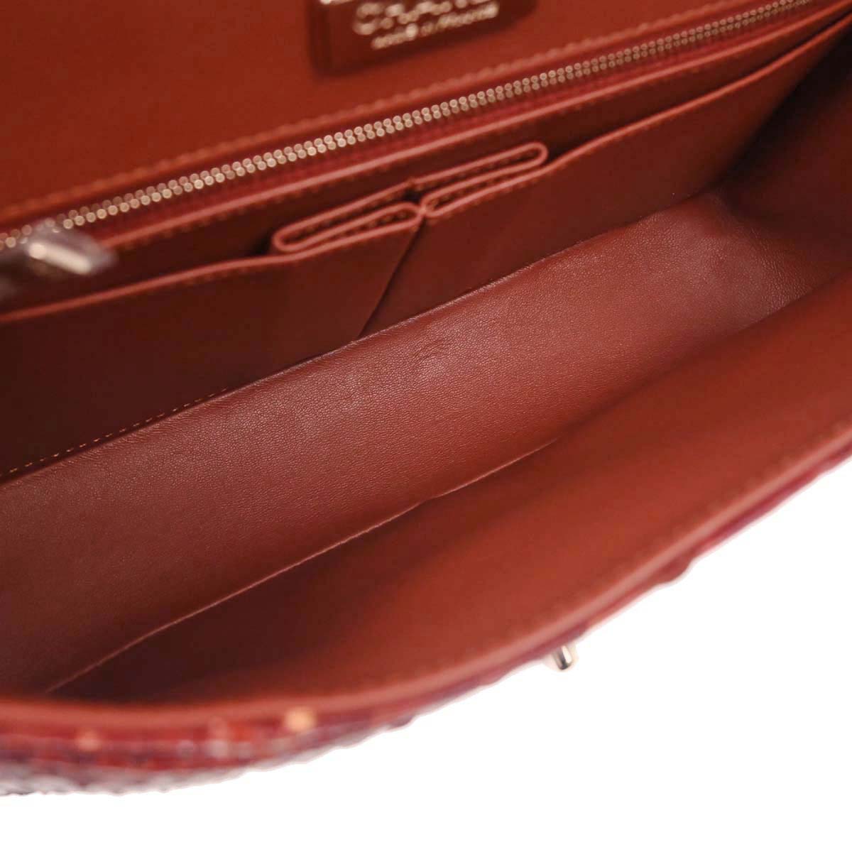 Chanel * Brown Python Medium Classic Double Flap Shoulder Bag