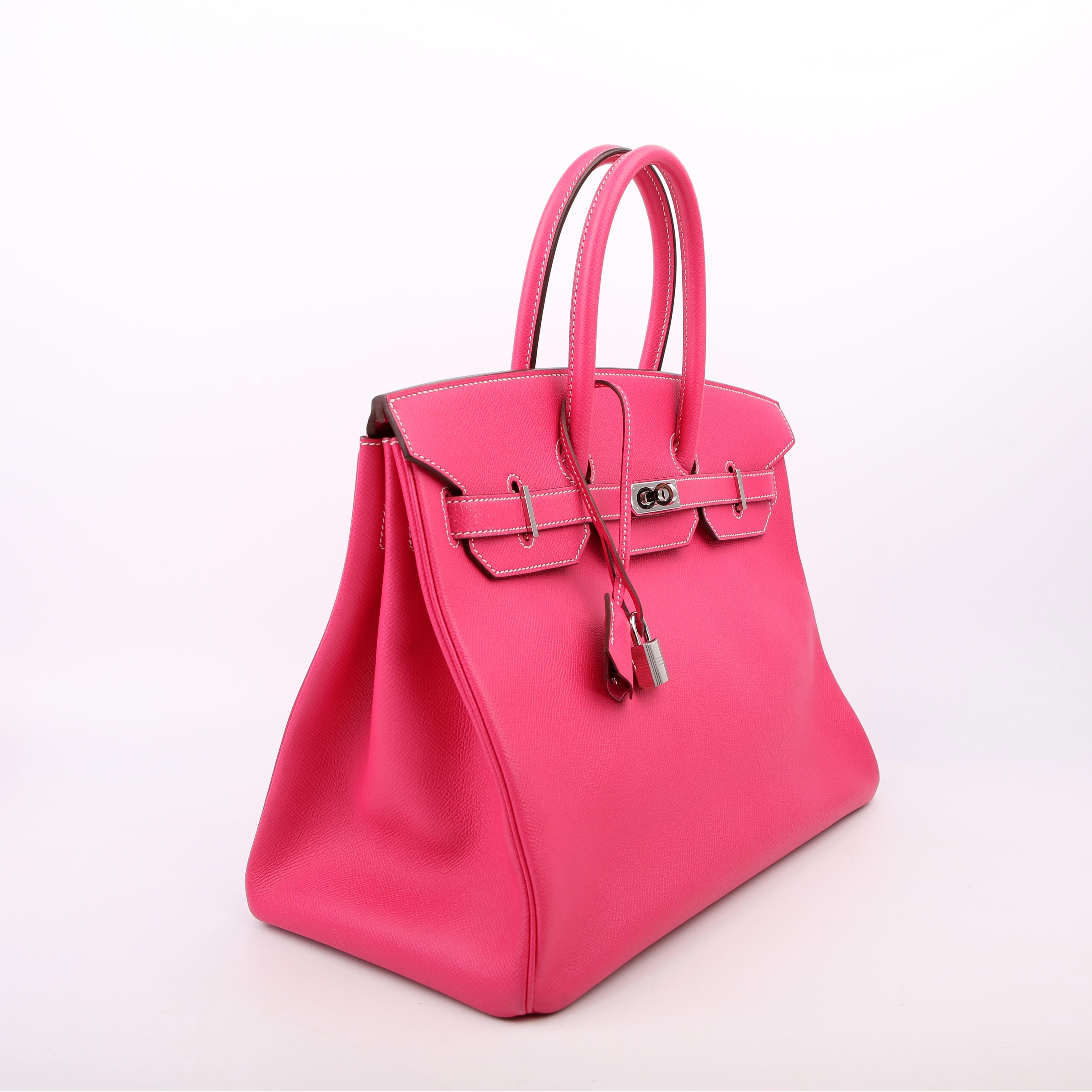 Hermes Candy Birkin 35 Epsom Rose Tyrien/Palladium 2013