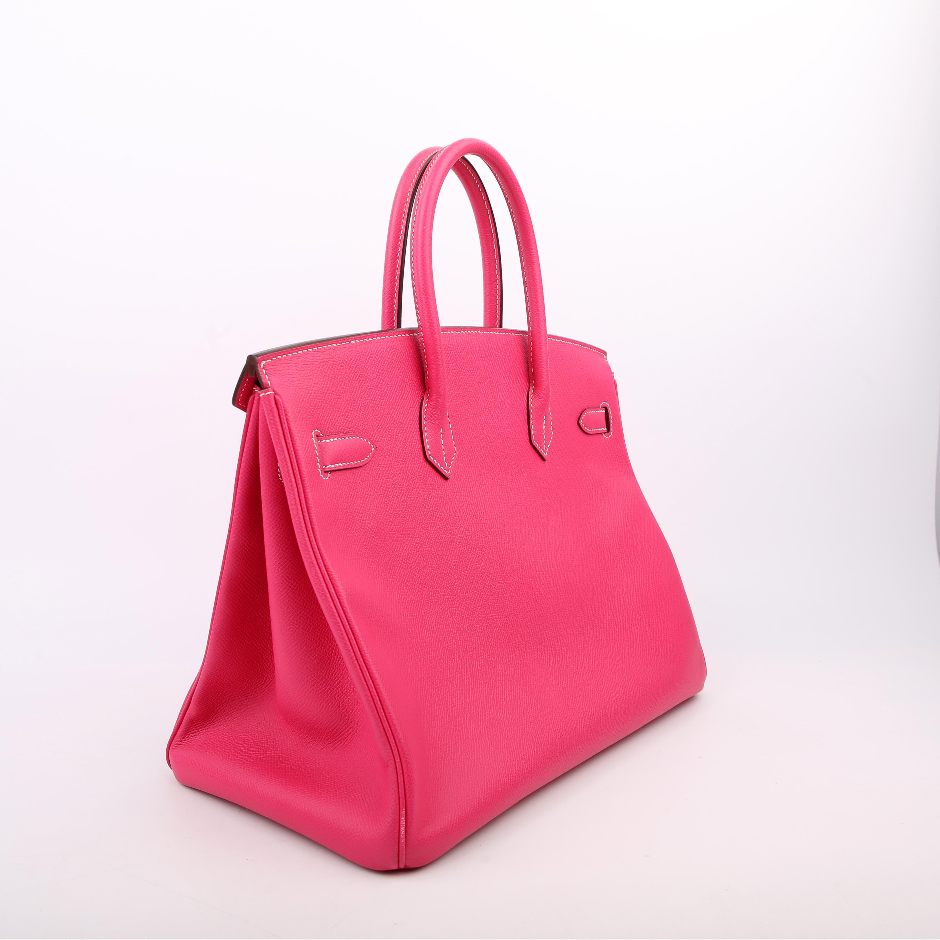 Hermes Candy Birkin 35 Epsom Rose Tyrien/Palladium 2013