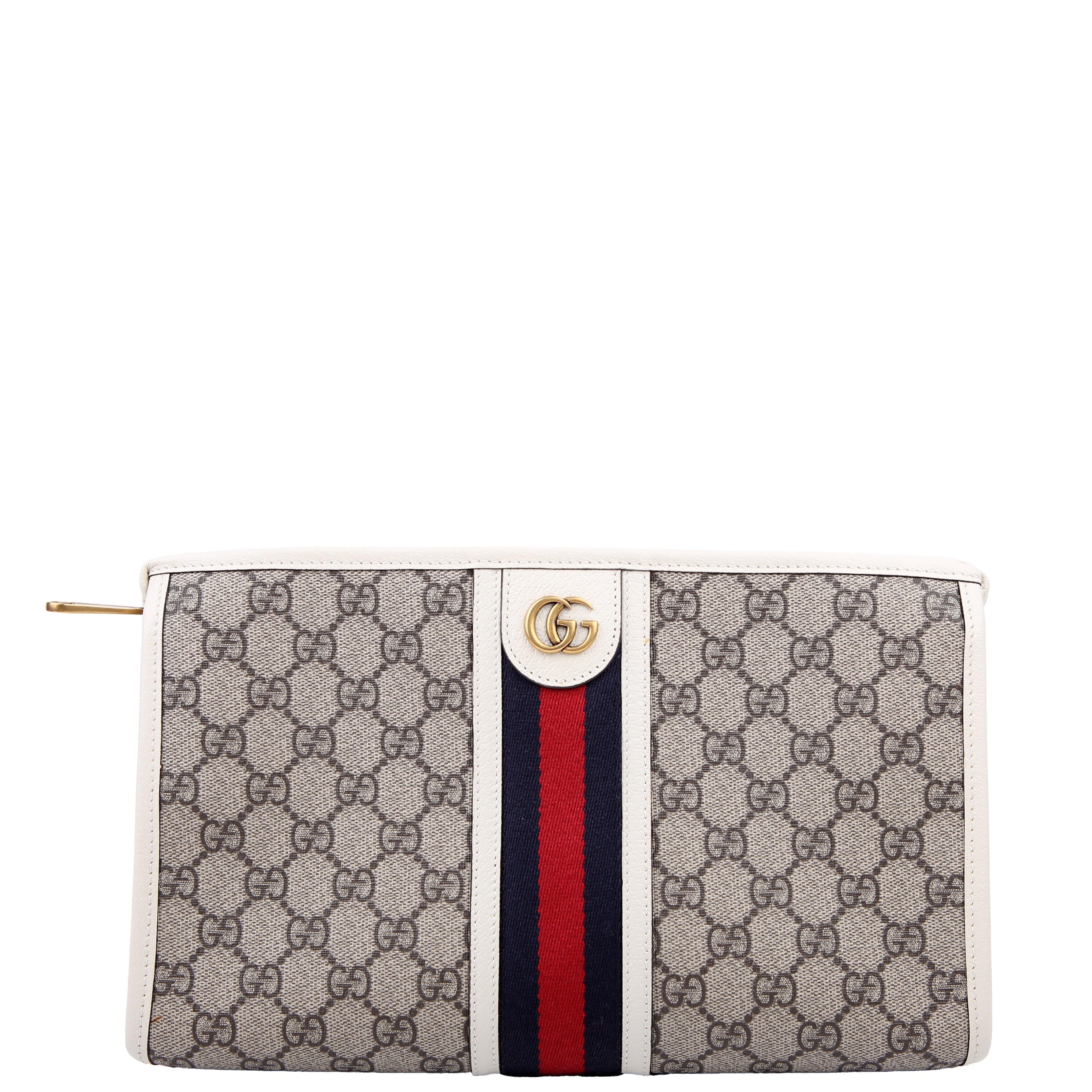 Gucci 598234 GG Supreme Ophidia Toiletry Case White