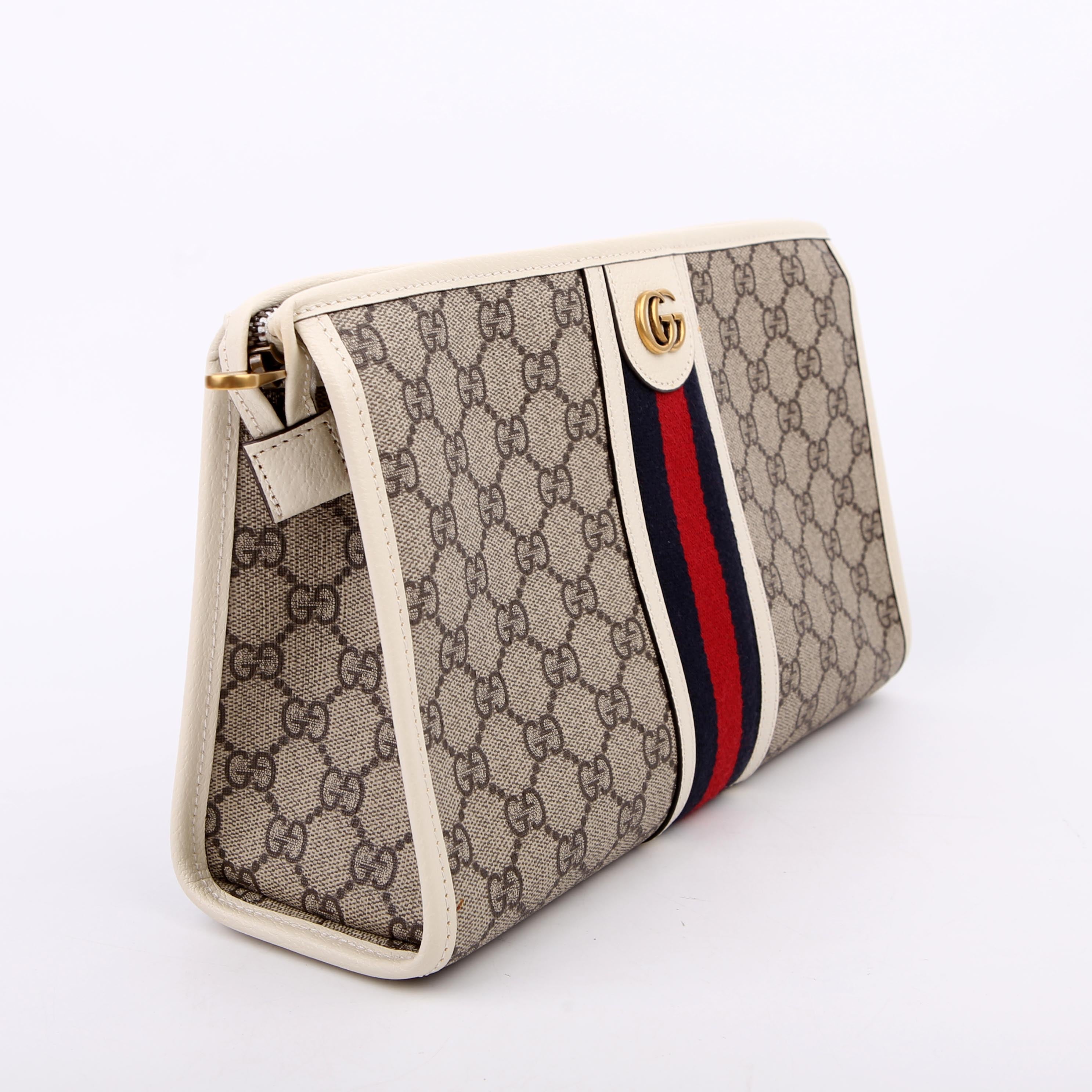 Gucci 598234 GG Supreme Ophidia Toiletry Case White