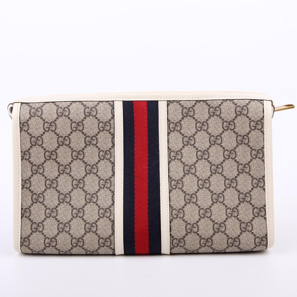Gucci 598234 GG Supreme Ophidia Toiletry Case White