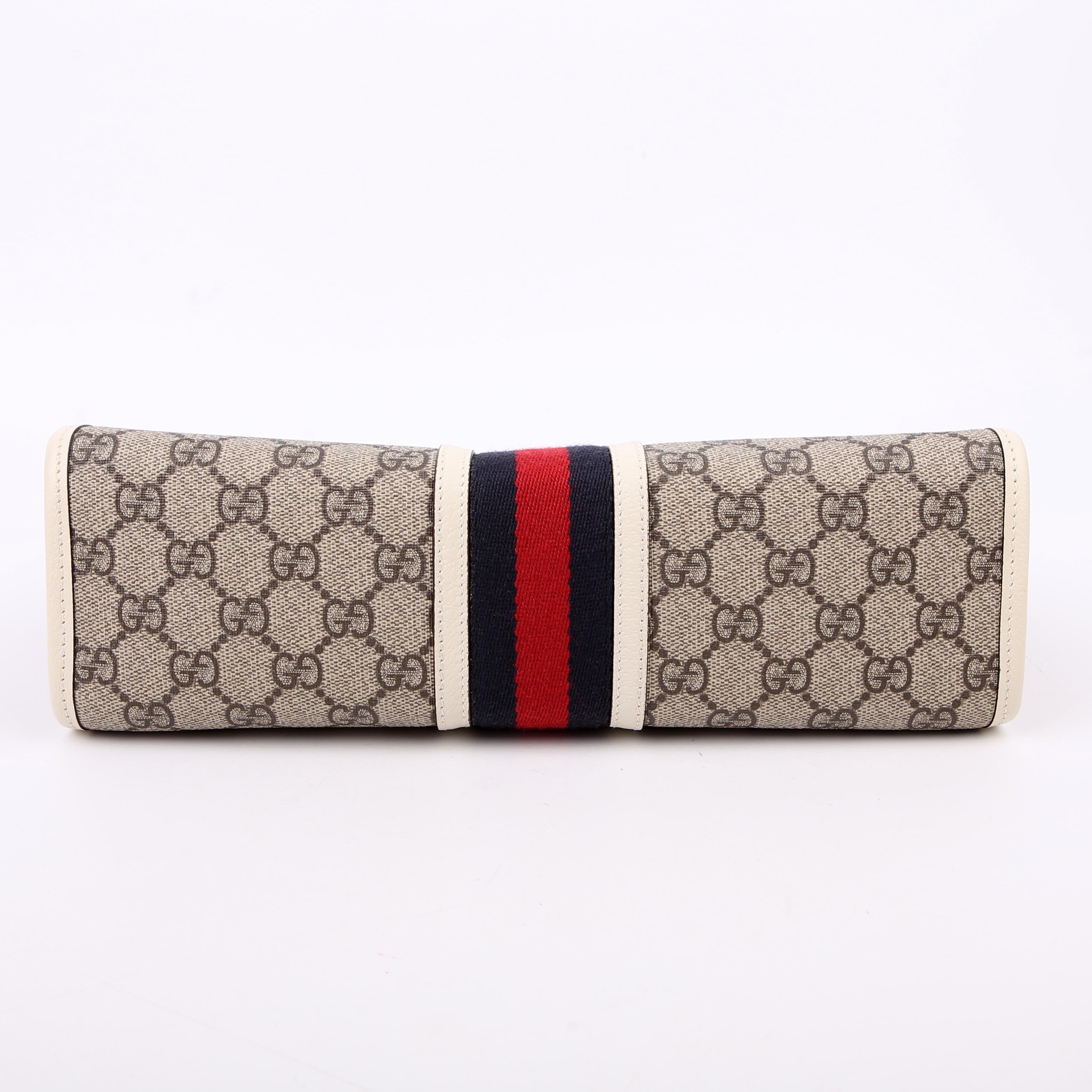Gucci 598234 GG Supreme Ophidia Toiletry Case White