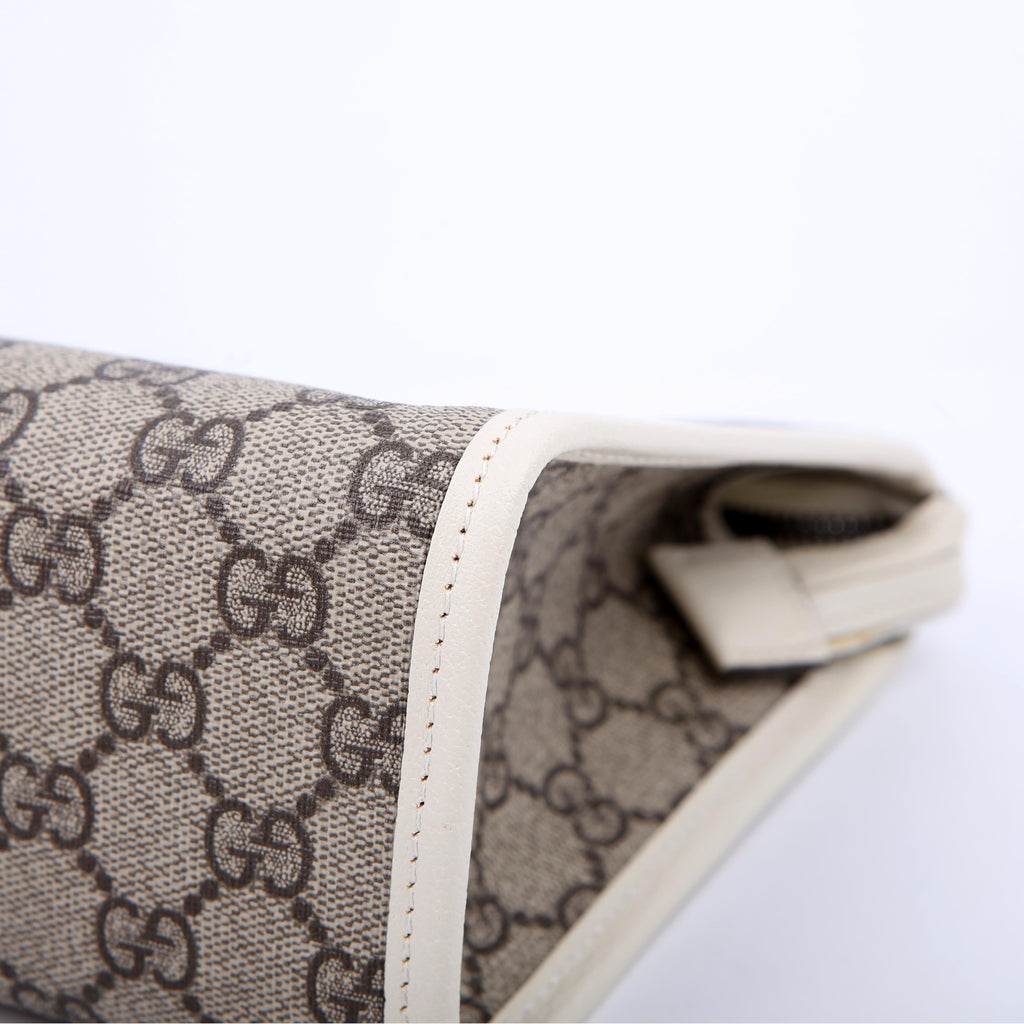 Gucci 598234 GG Supreme Ophidia Toiletry Case White