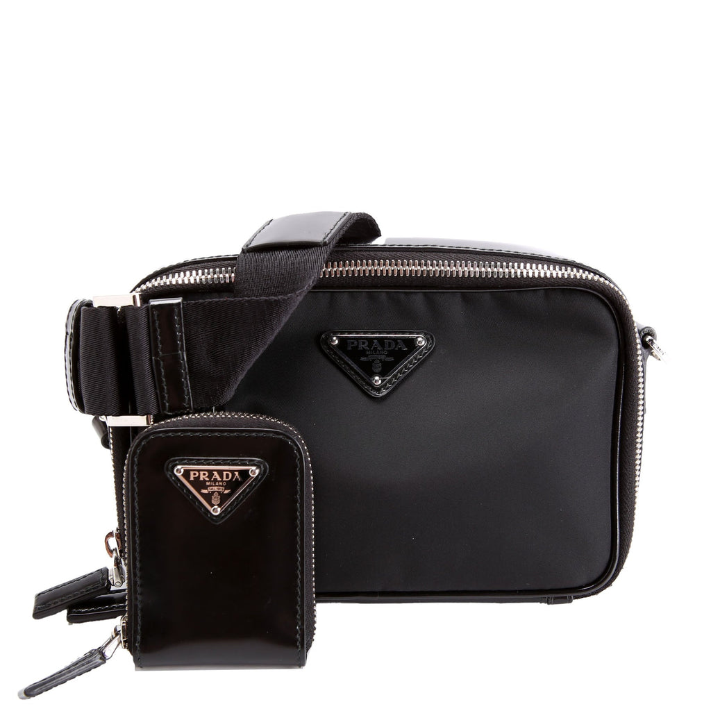 Prada 2VH070 Re-Nylon Small Brique Bag Black/Silver