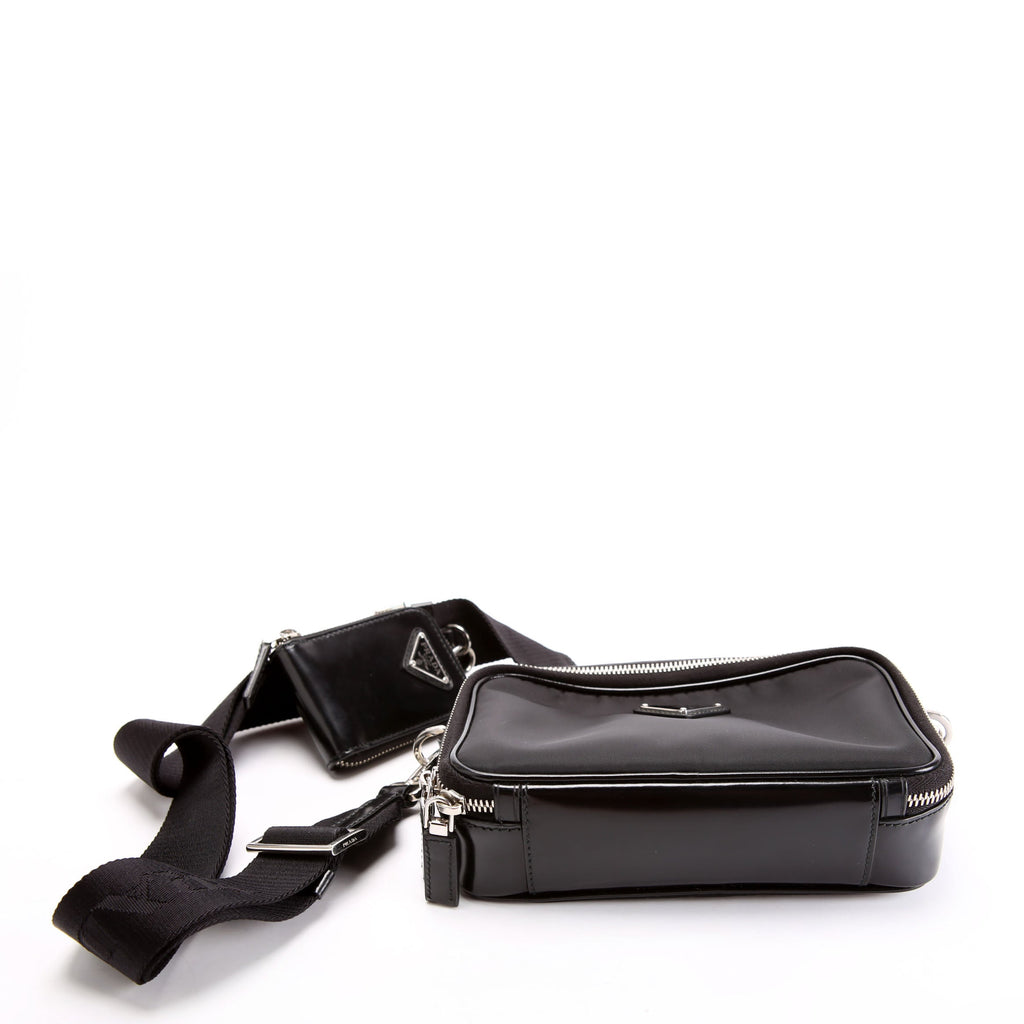 Prada 2VH070 Re-Nylon Small Brique Bag Black/Silver