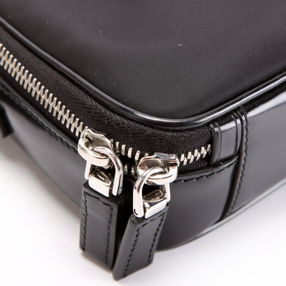 Prada 2VH070 Re-Nylon Small Brique Bag Black/Silver