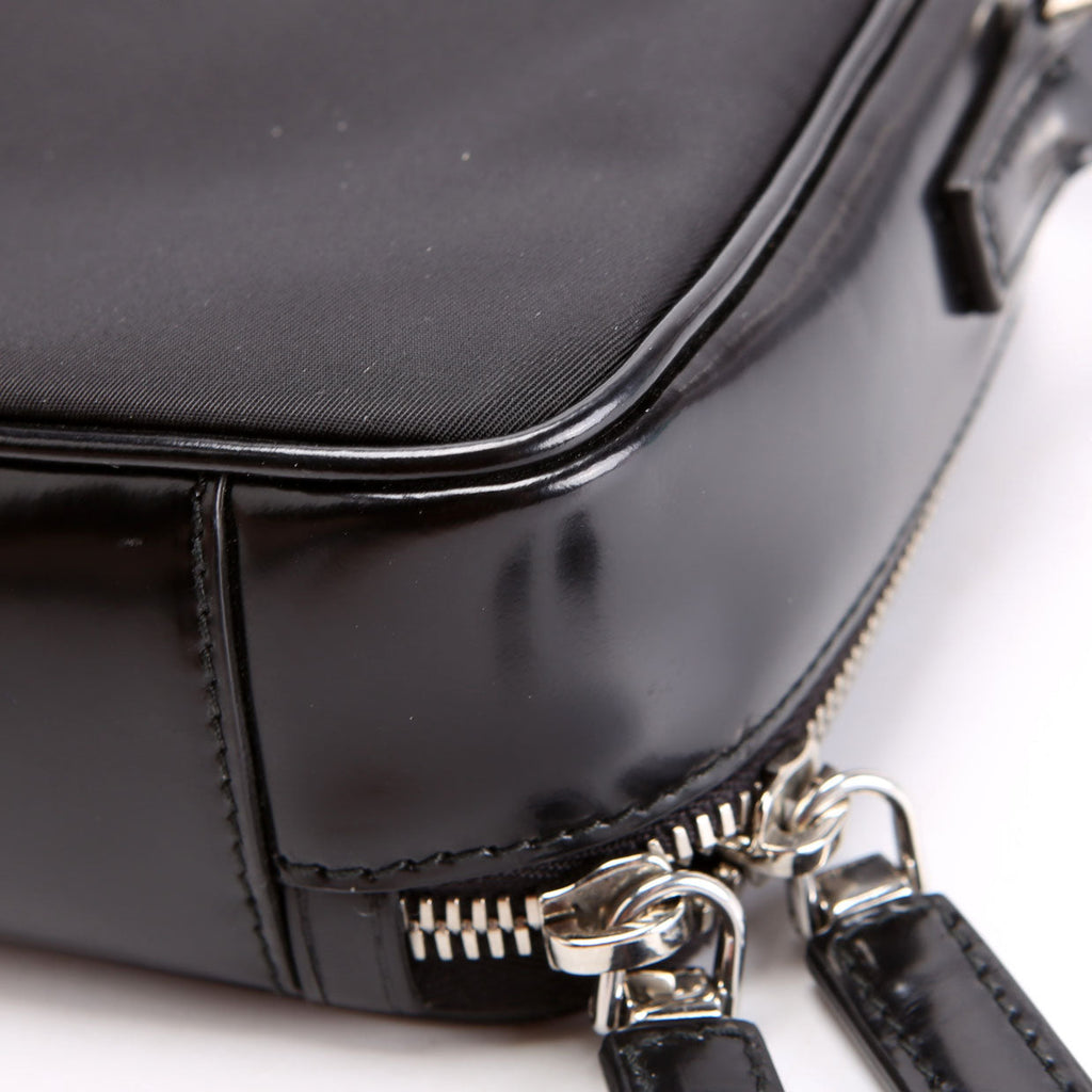 Prada 2VH070 Re-Nylon Small Brique Bag Black/Silver