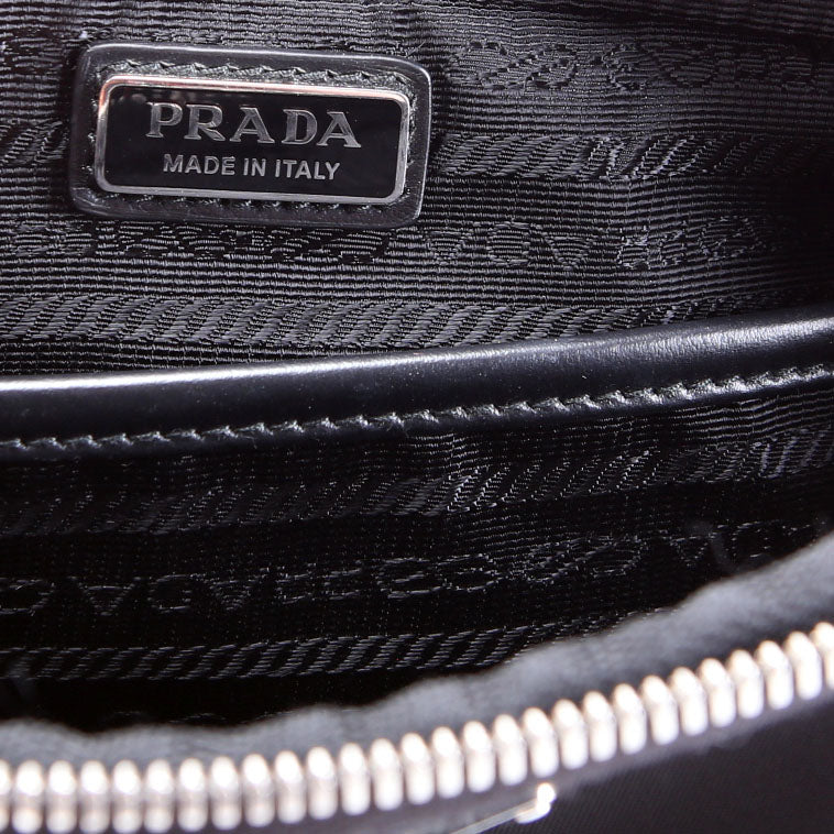 Prada 2VH070 Re-Nylon Small Brique Bag Black/Silver