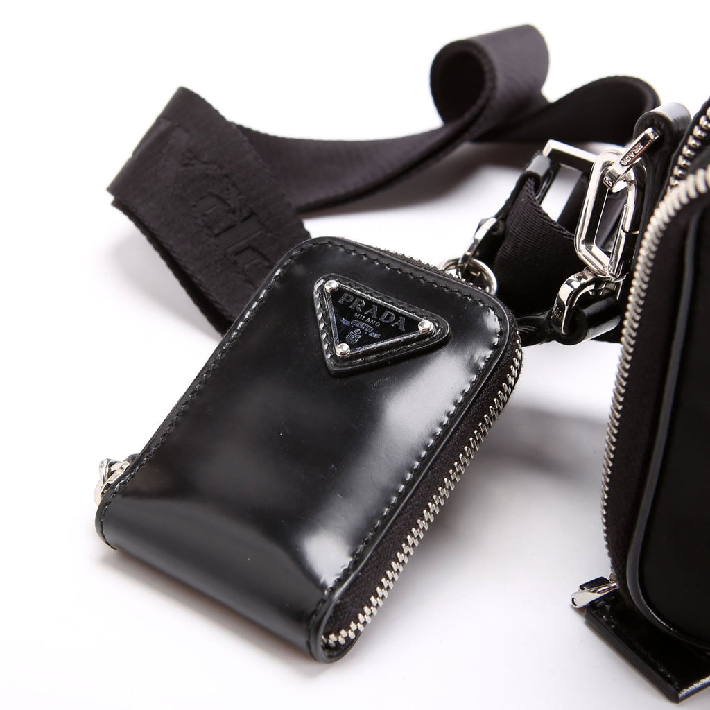 Prada 2VH070 Re-Nylon Small Brique Bag Black/Silver