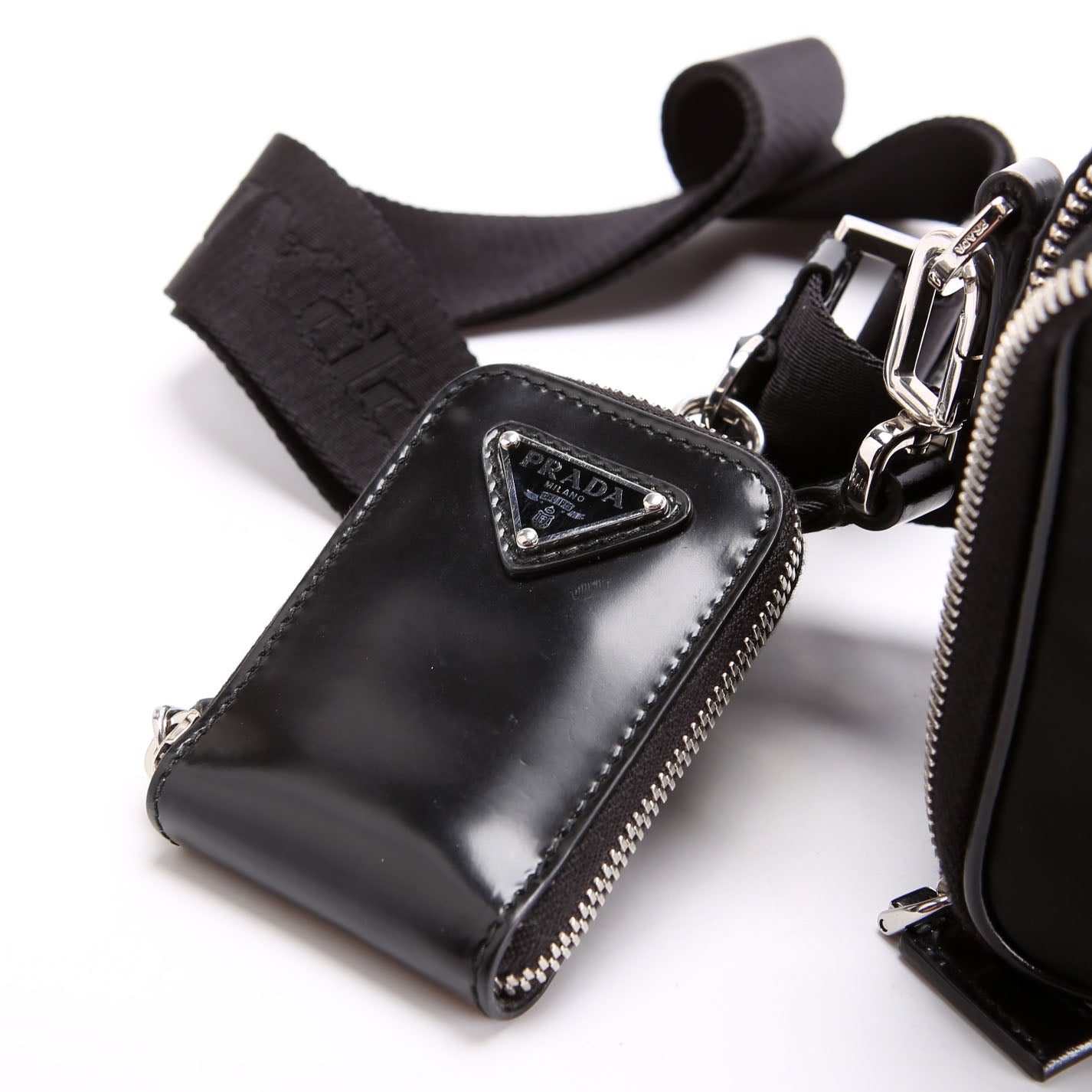 Prada 2VH070 Re-Nylon Small Brique Bag Black/Silver