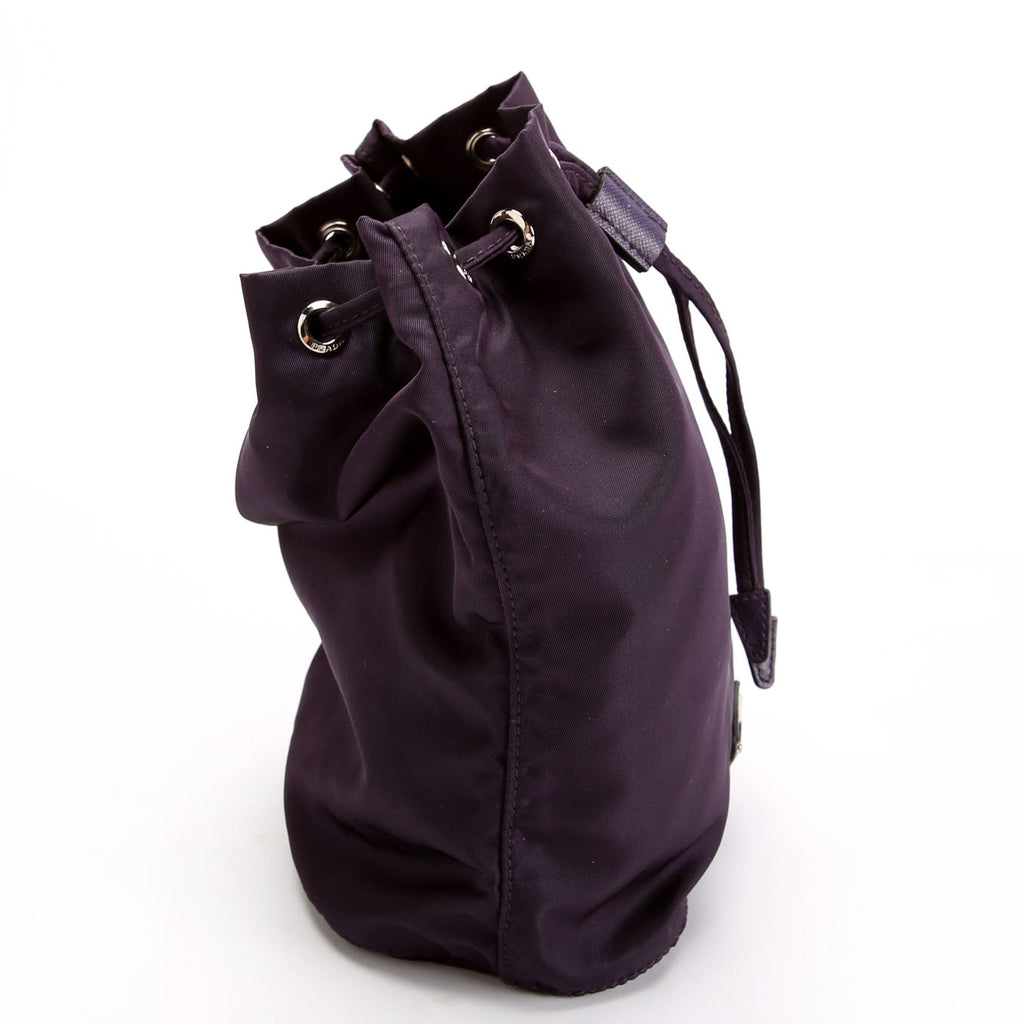 Prada 1NA369 Tessuto Nylon Drawstring Pouch Dark Purple