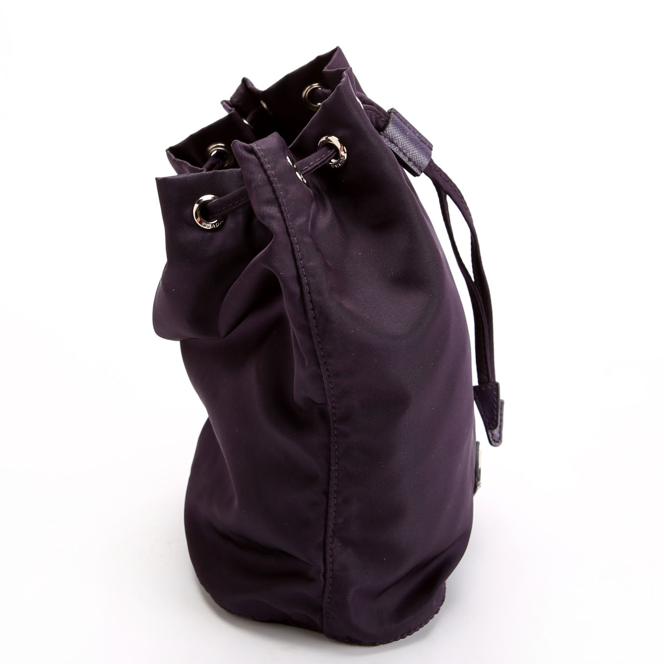 Prada 1NA369 Tessuto Nylon Drawstring Pouch Dark Purple