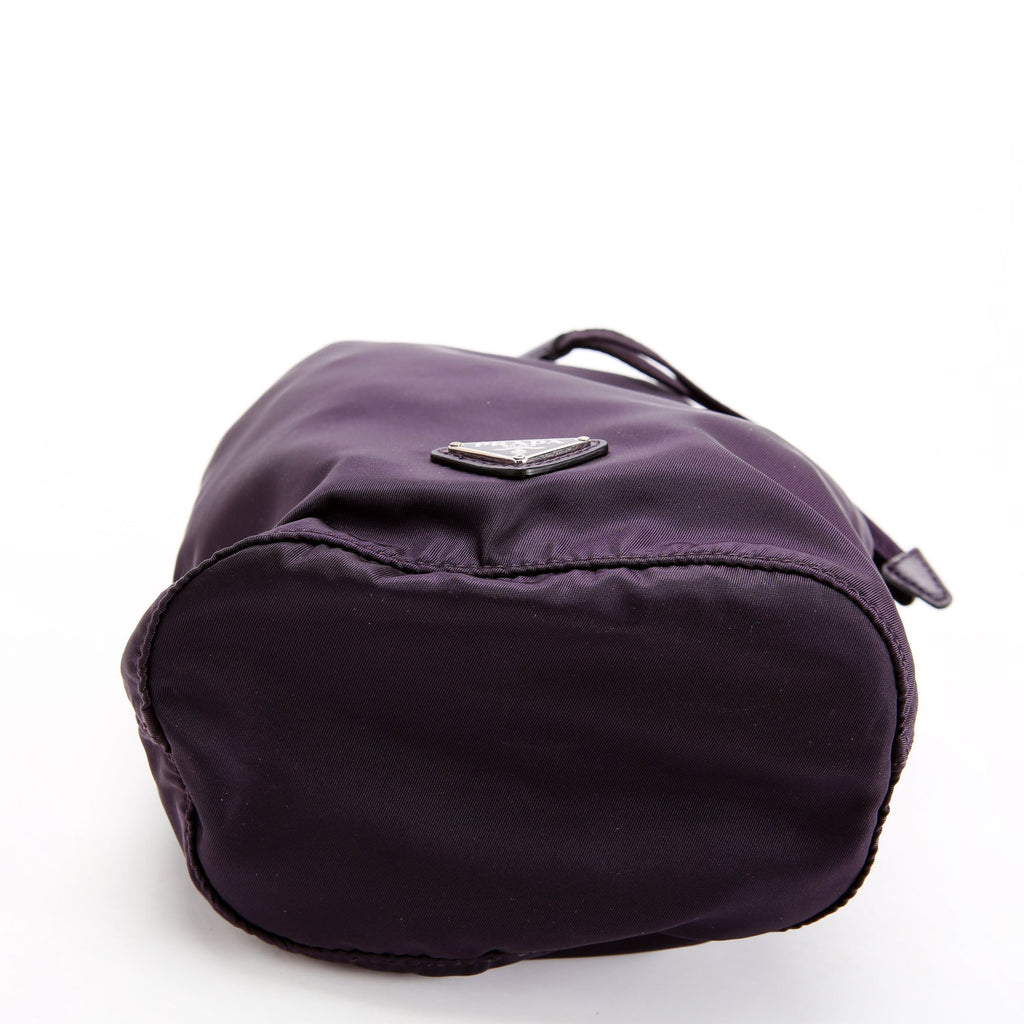 Prada 1NA369 Tessuto Nylon Drawstring Pouch Dark Purple