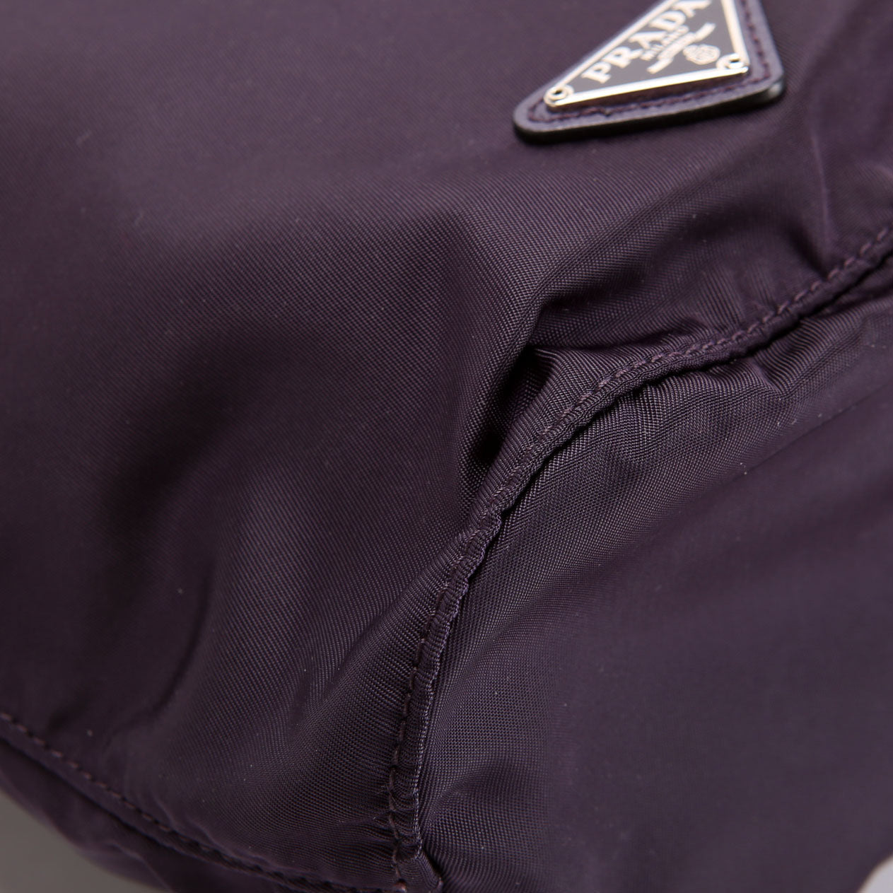 Prada 1NA369 Tessuto Nylon Drawstring Pouch Dark Purple