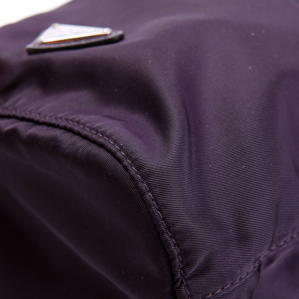 Prada 1NA369 Tessuto Nylon Drawstring Pouch Dark Purple