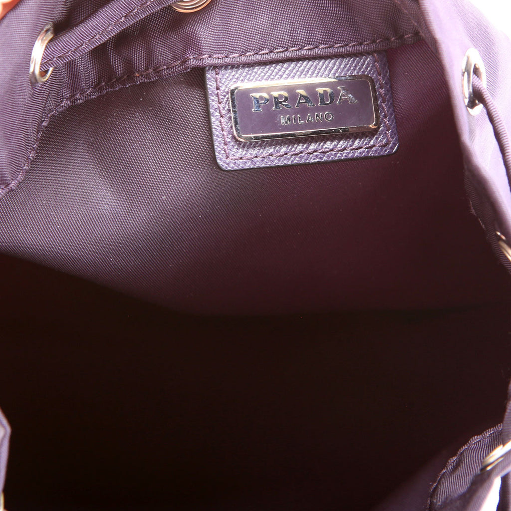Prada 1NA369 Tessuto Nylon Drawstring Pouch Dark Purple