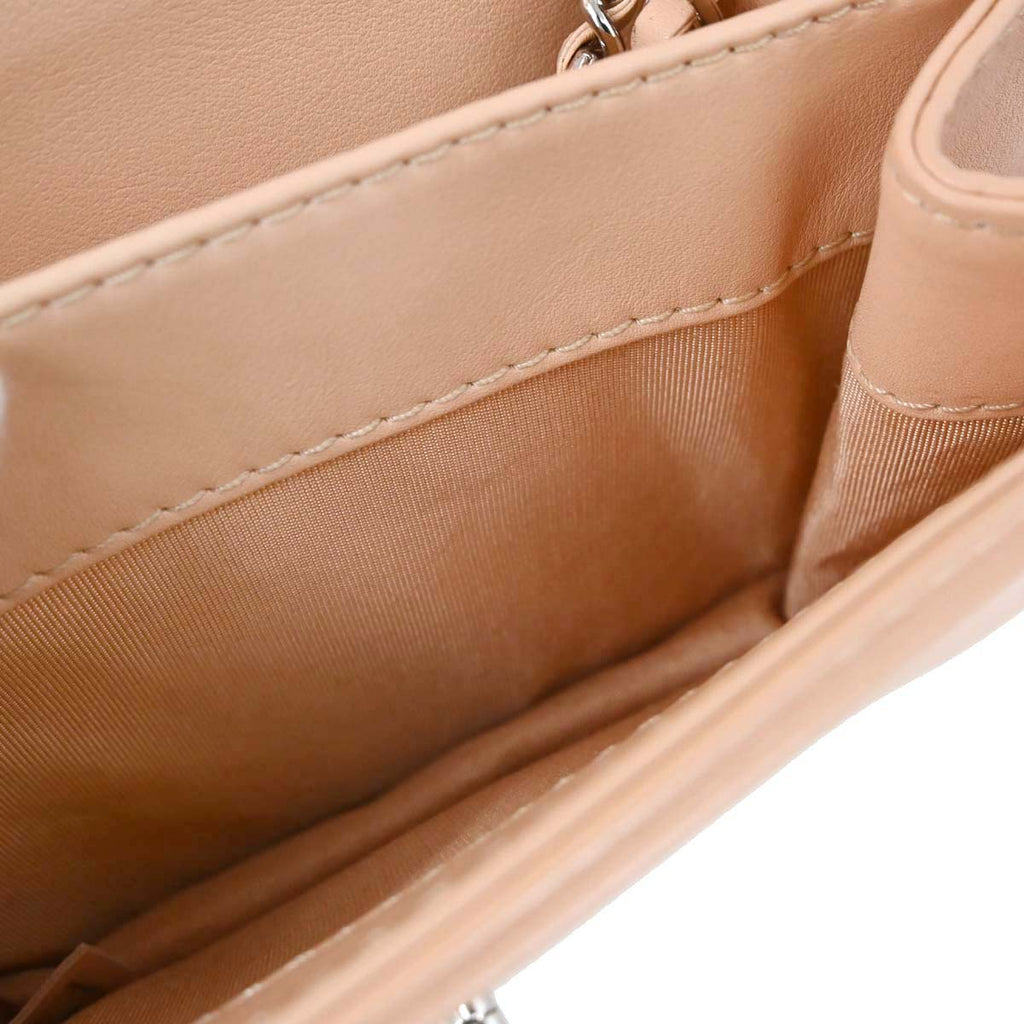 Chanel Beige Calfskin Braided Chic Flap Bag Shoulder Bag
