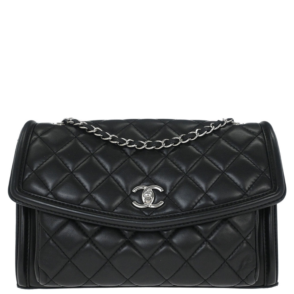 Chanel 2014-2015 Black Lambskin Geometric Flap Shoulder Bag