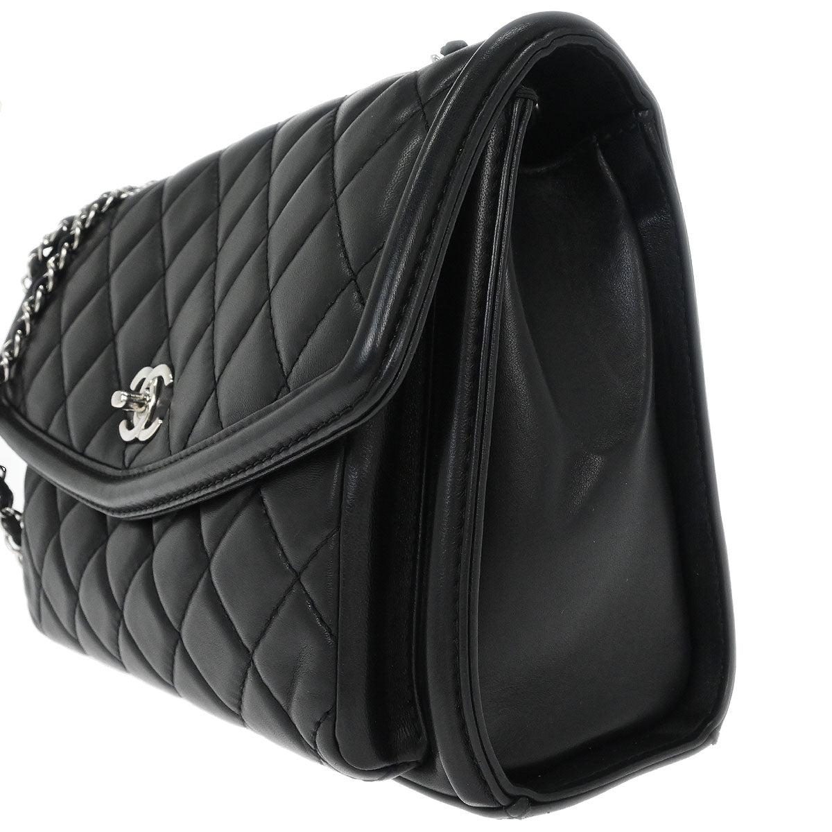 Chanel 2014-2015 Black Lambskin Geometric Flap Shoulder Bag