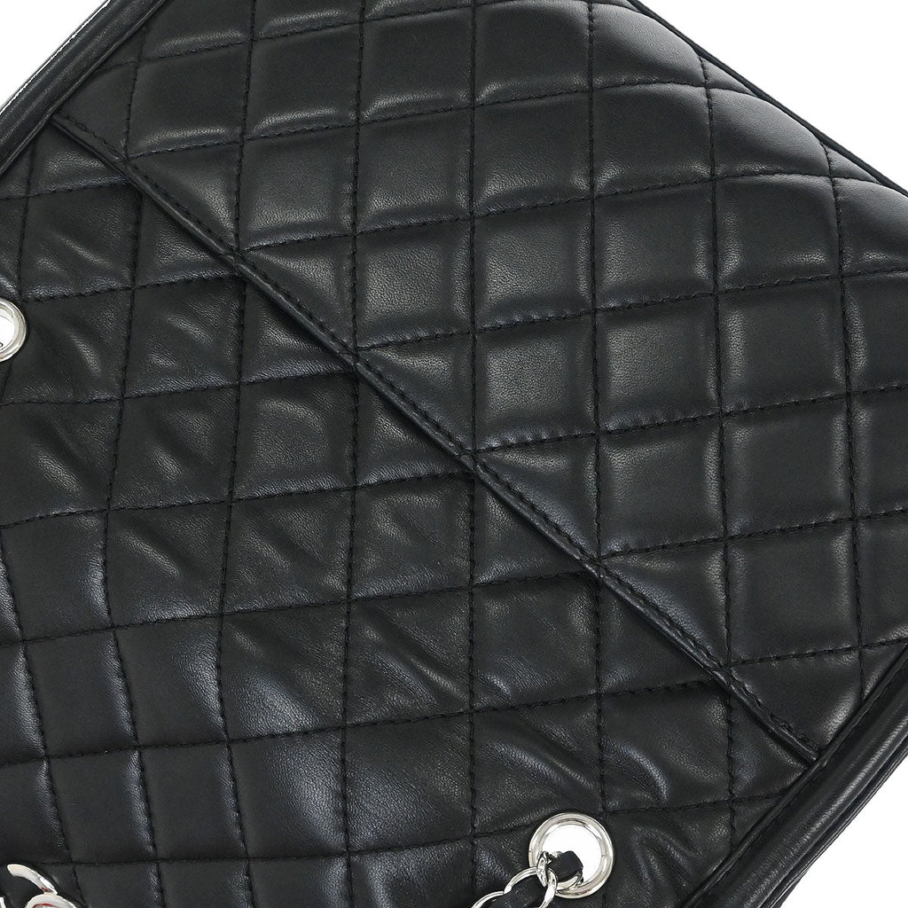 Chanel 2014-2015 Black Lambskin Geometric Flap Shoulder Bag