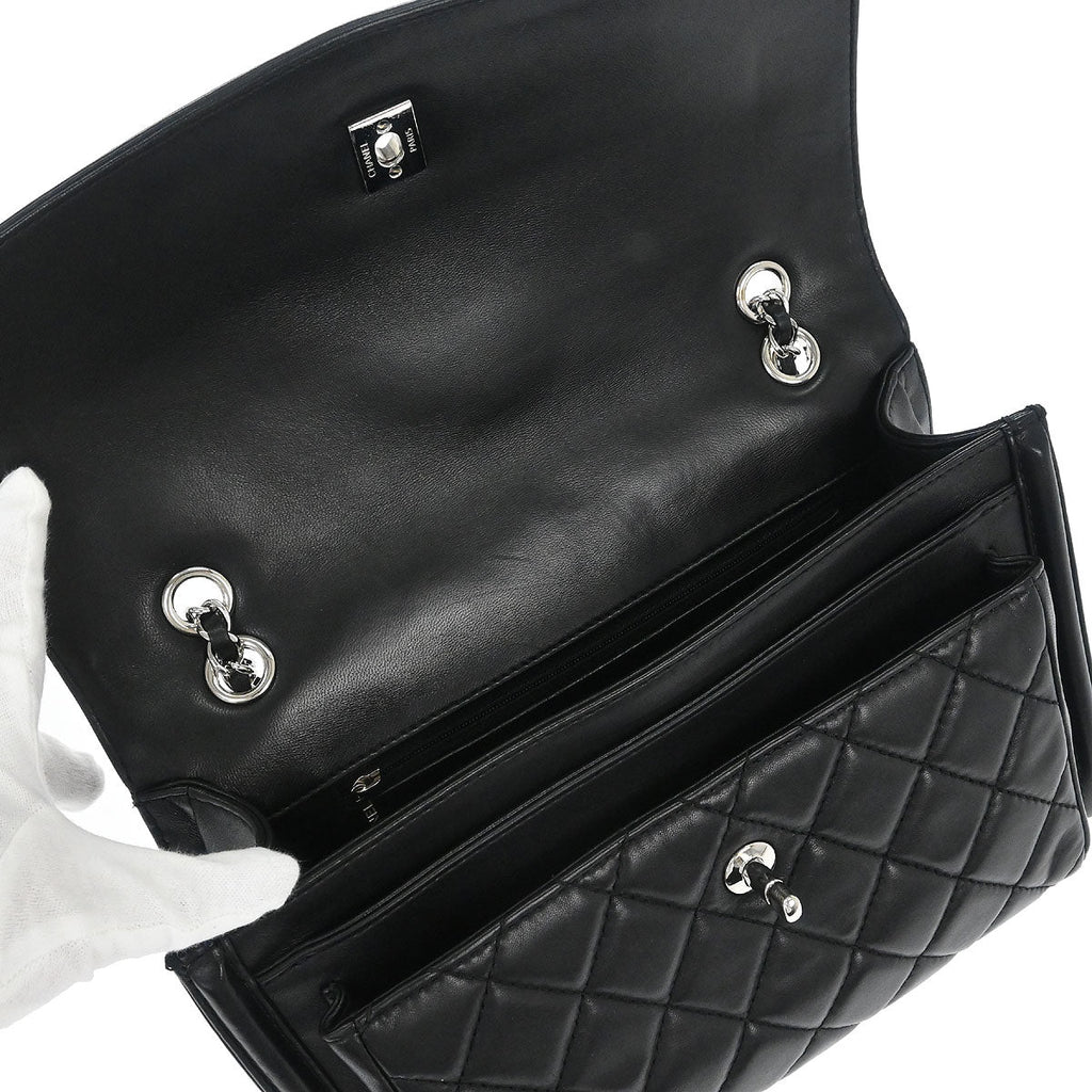 Chanel 2014-2015 Black Lambskin Geometric Flap Shoulder Bag