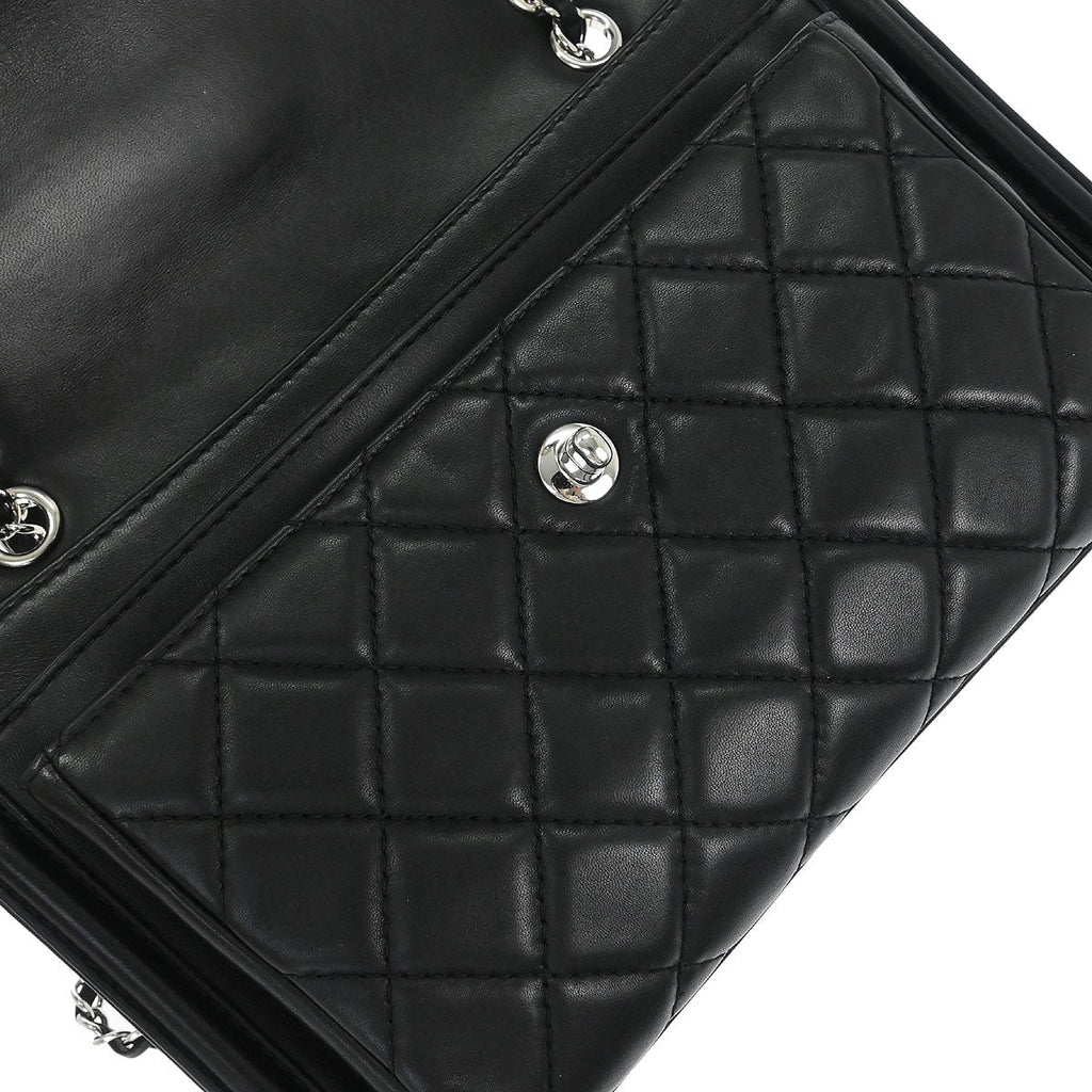 Chanel 2014-2015 Black Lambskin Geometric Flap Shoulder Bag