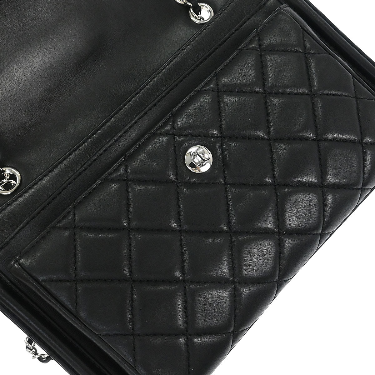 Chanel 2014-2015 Black Lambskin Geometric Flap Shoulder Bag