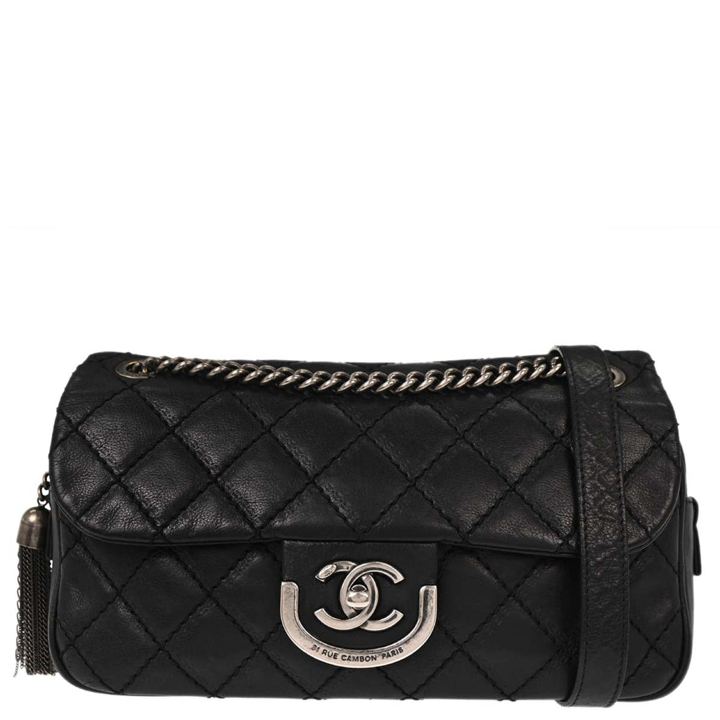 Chanel 2013-2014 Black Calfskin Coco Sporran Shoulder Bag