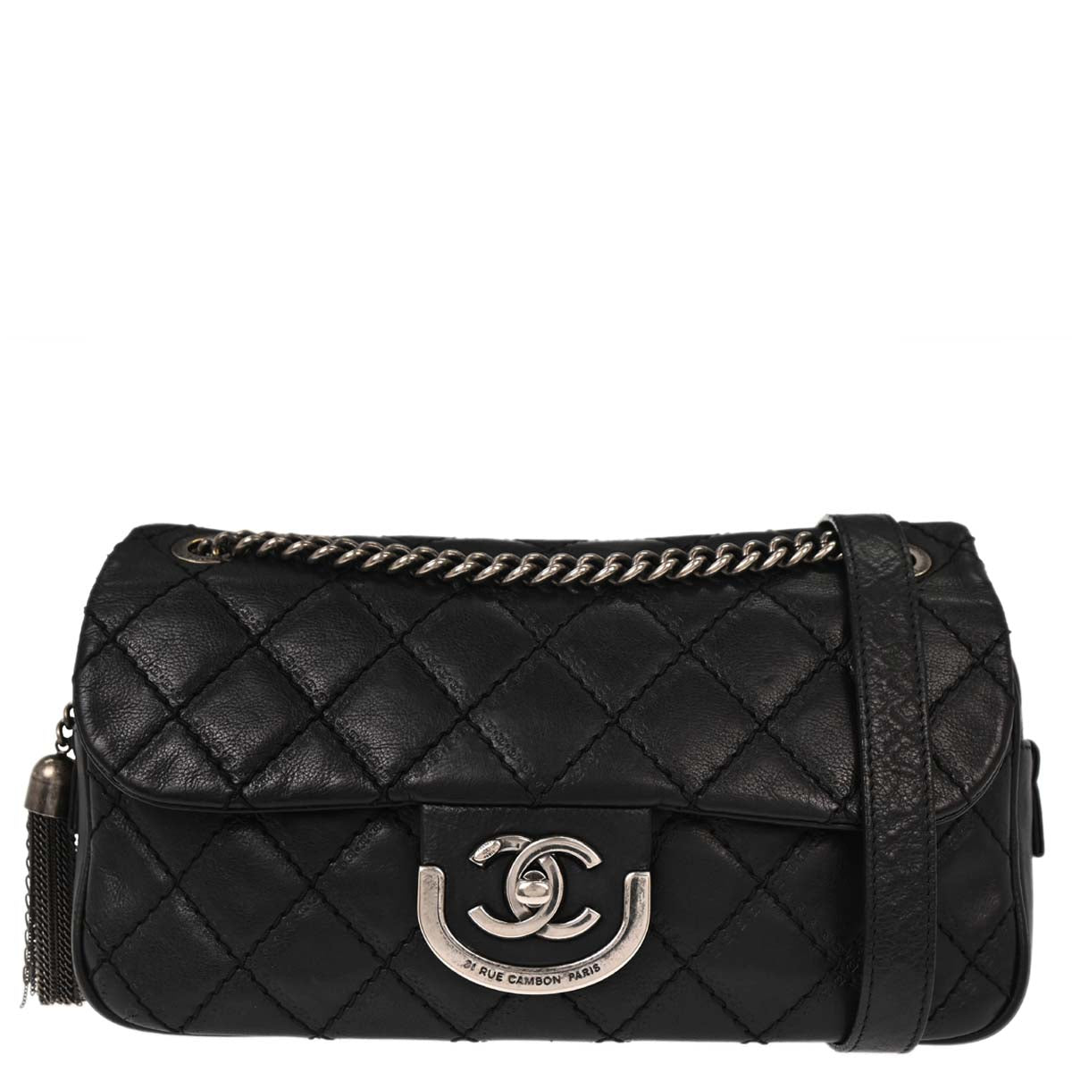 Chanel 2013-2014 Black Calfskin Coco Sporran Shoulder Bag