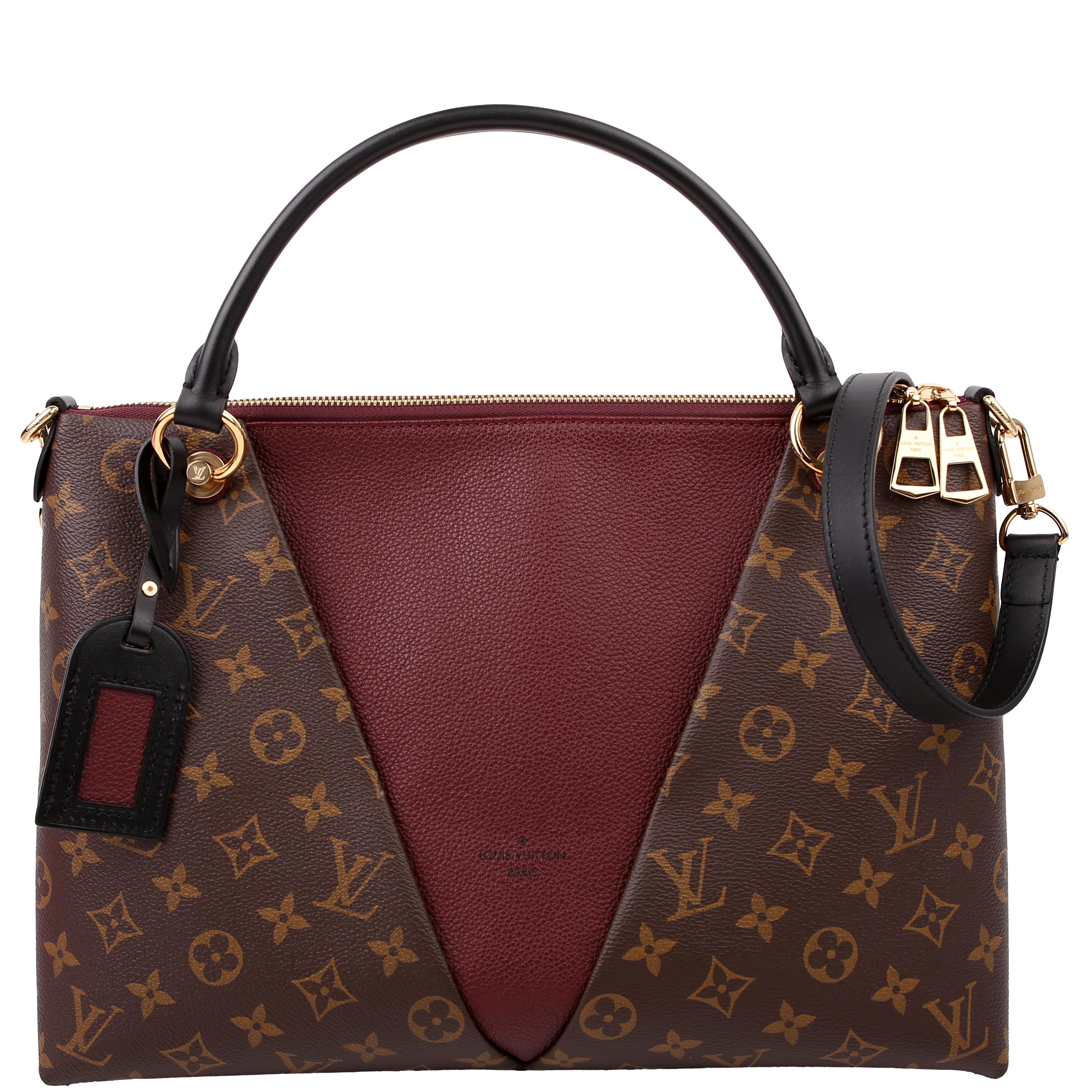 V Tote MM Monogram Black/Berry