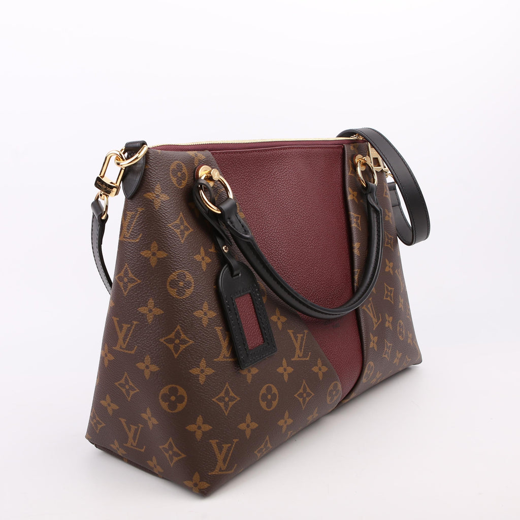 V Tote MM Monogram Black/Berry