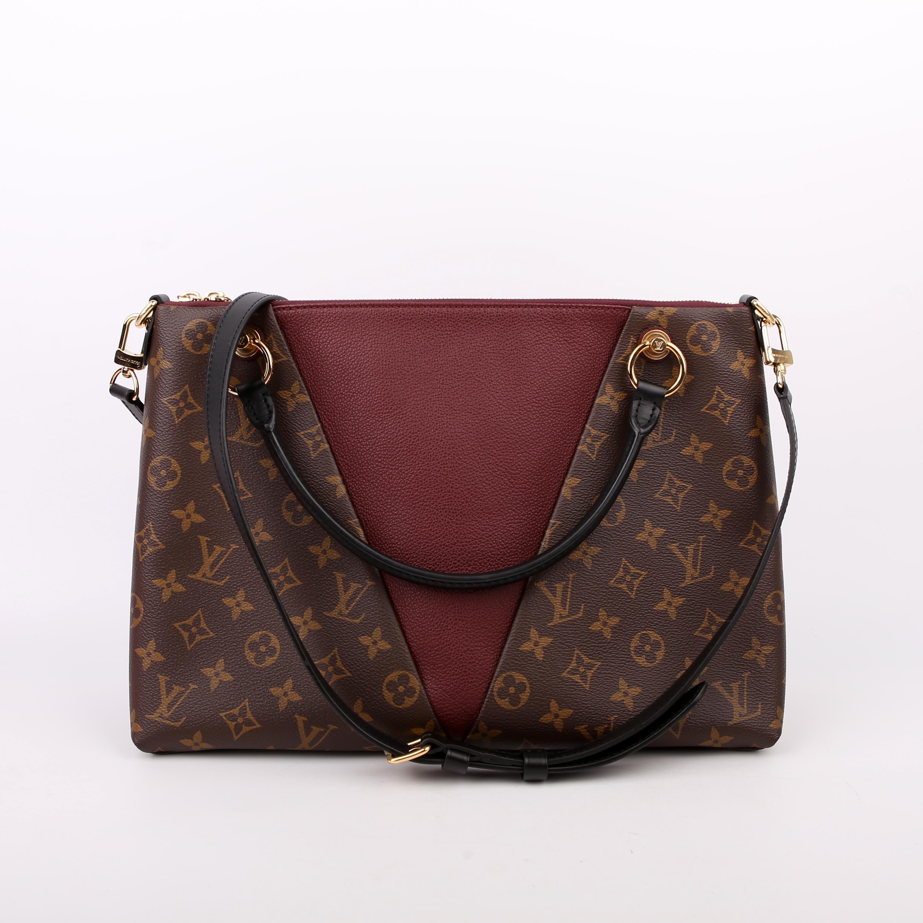 V Tote MM Monogram Black/Berry