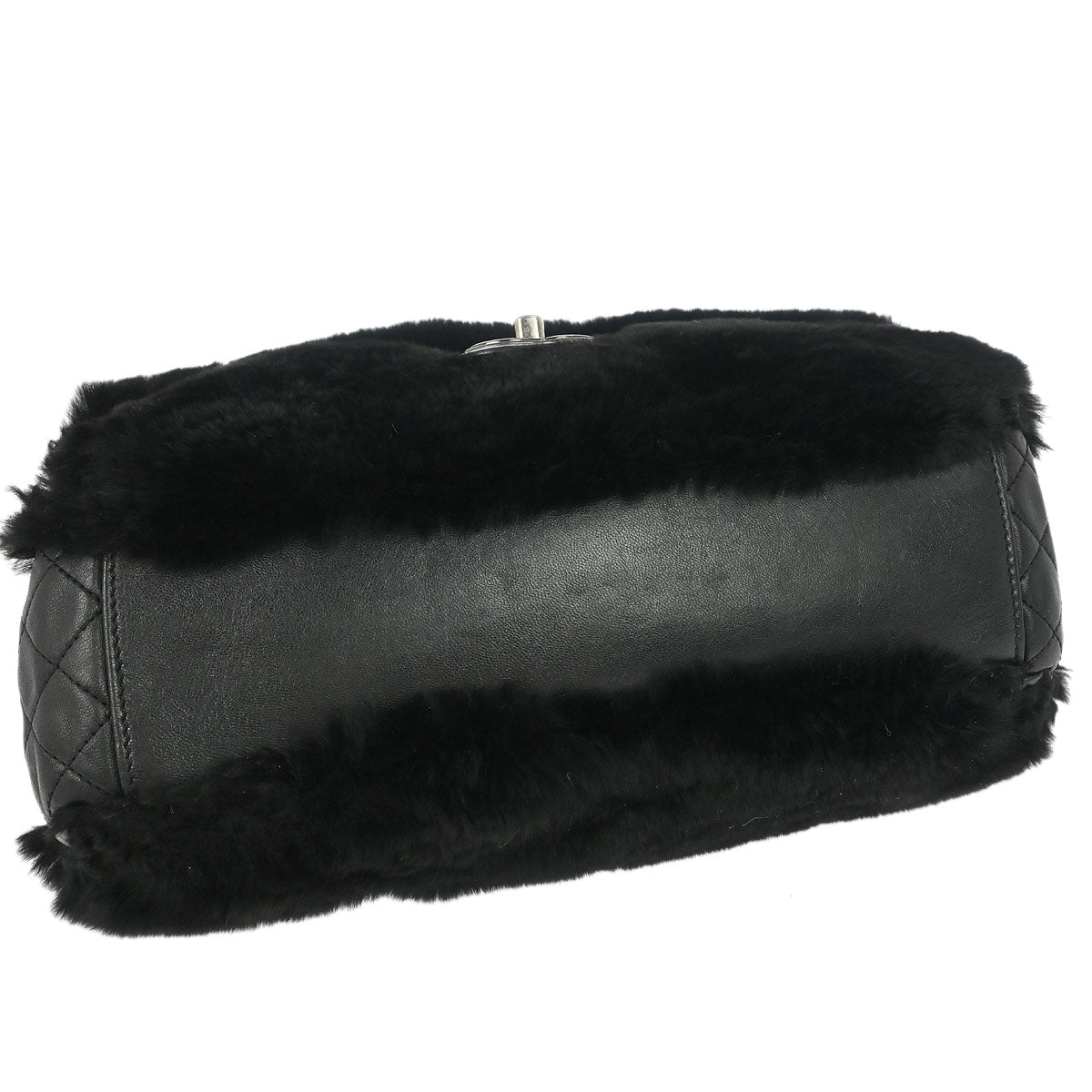 Chanel 2012-2013 Black Rabbit Fur Shoulder Bag