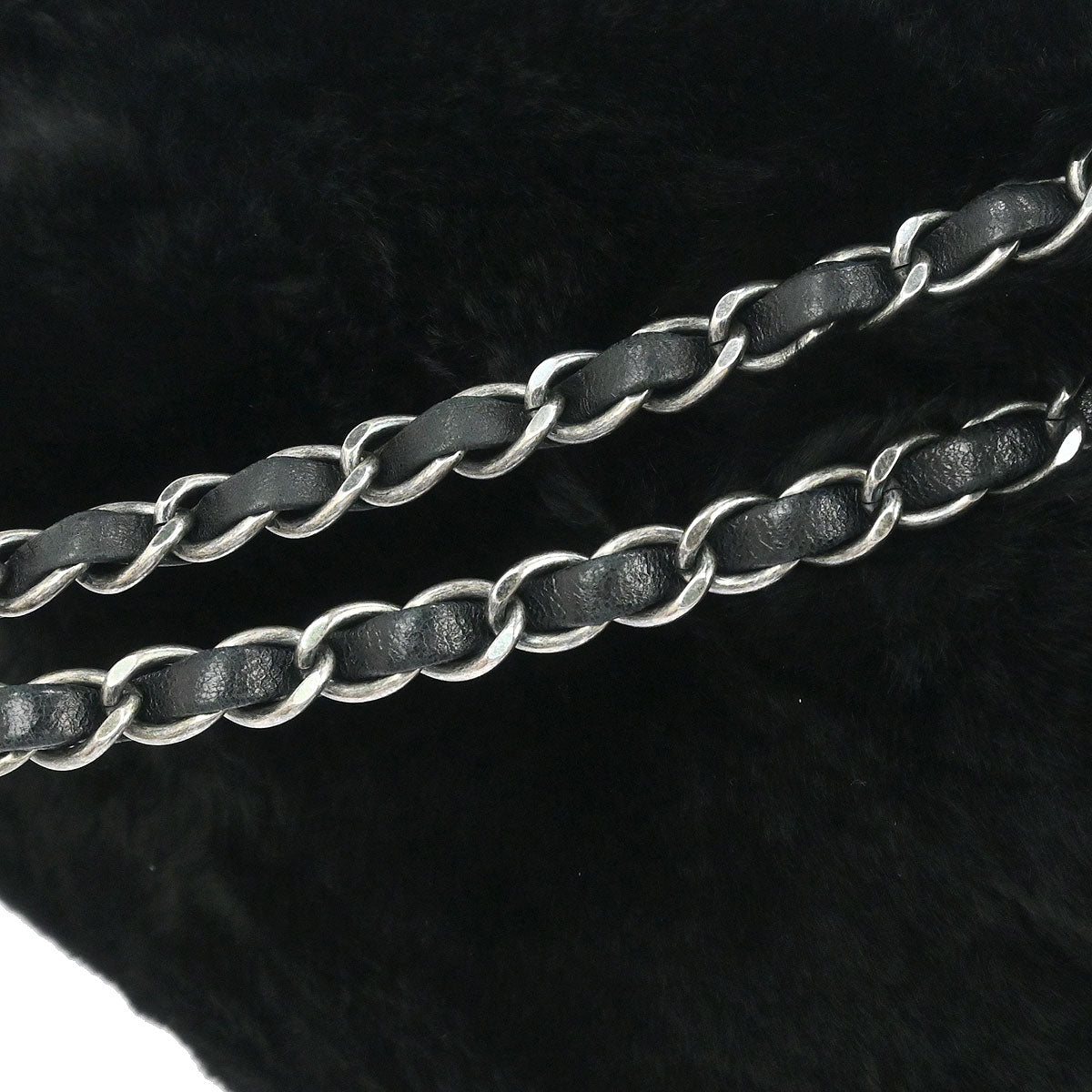 Chanel 2012-2013 Black Rabbit Fur Shoulder Bag