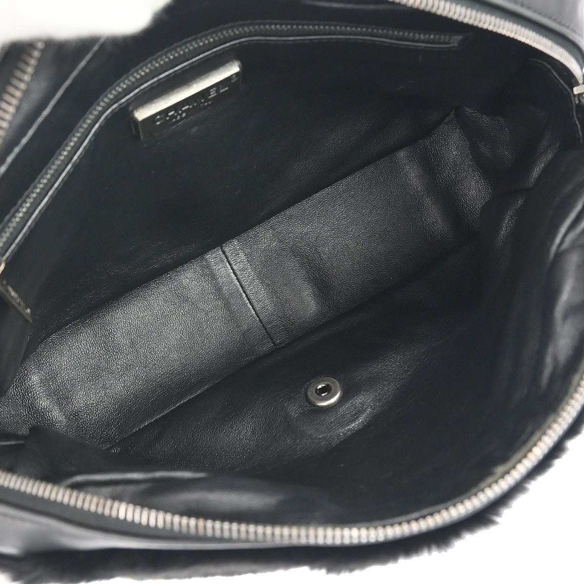 Chanel 2012-2013 Black Rabbit Fur Shoulder Bag
