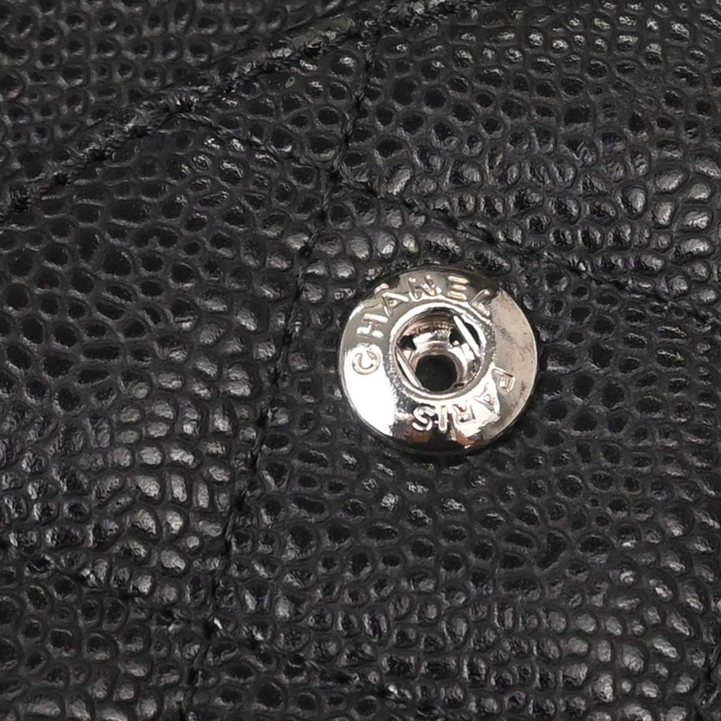 Chanel Black Caviar Skin Jumbo Classic Double Flap Shoulder Bag