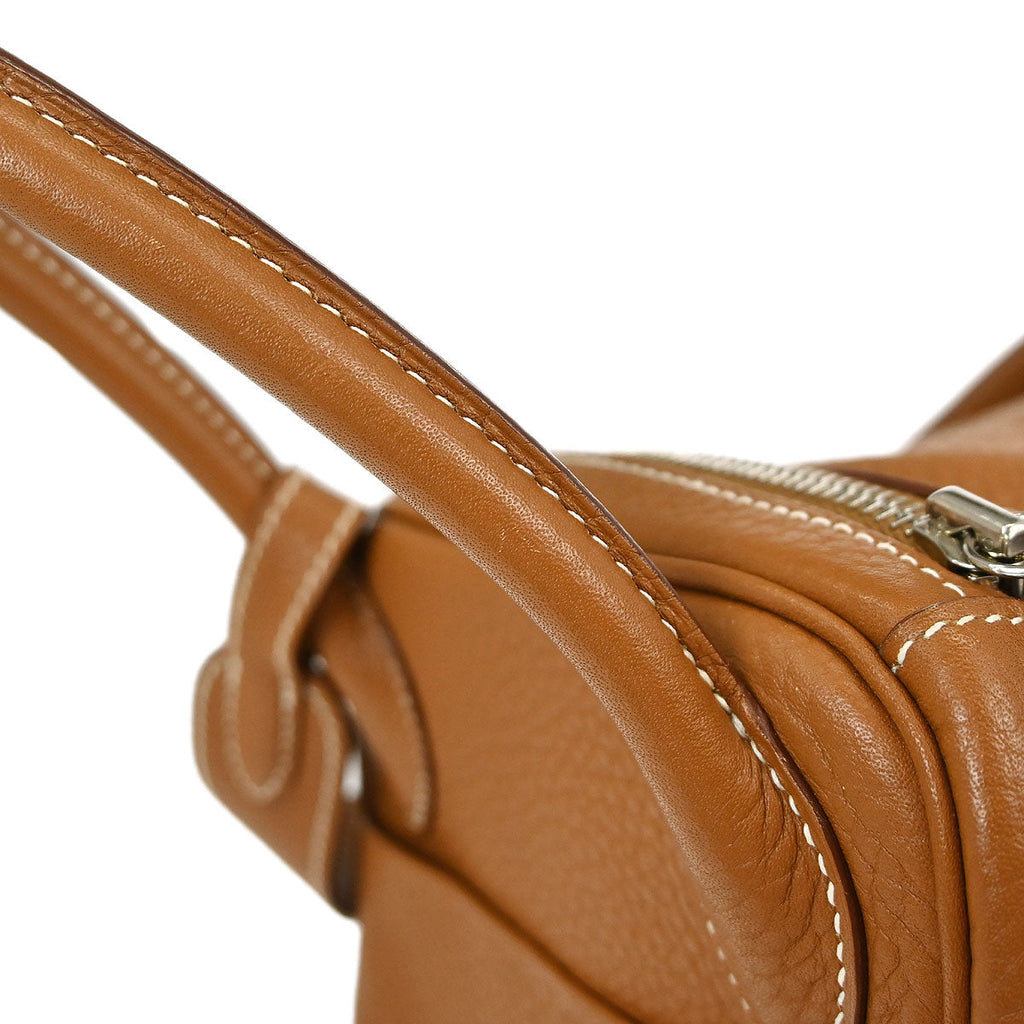 Hermes Gold Taurillon Clemence Lindy 30 Shoulder Bag