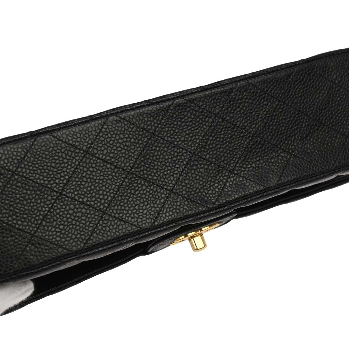 Chanel Black Caviar Skin Medium Classic Double Flap Shoulder Bag