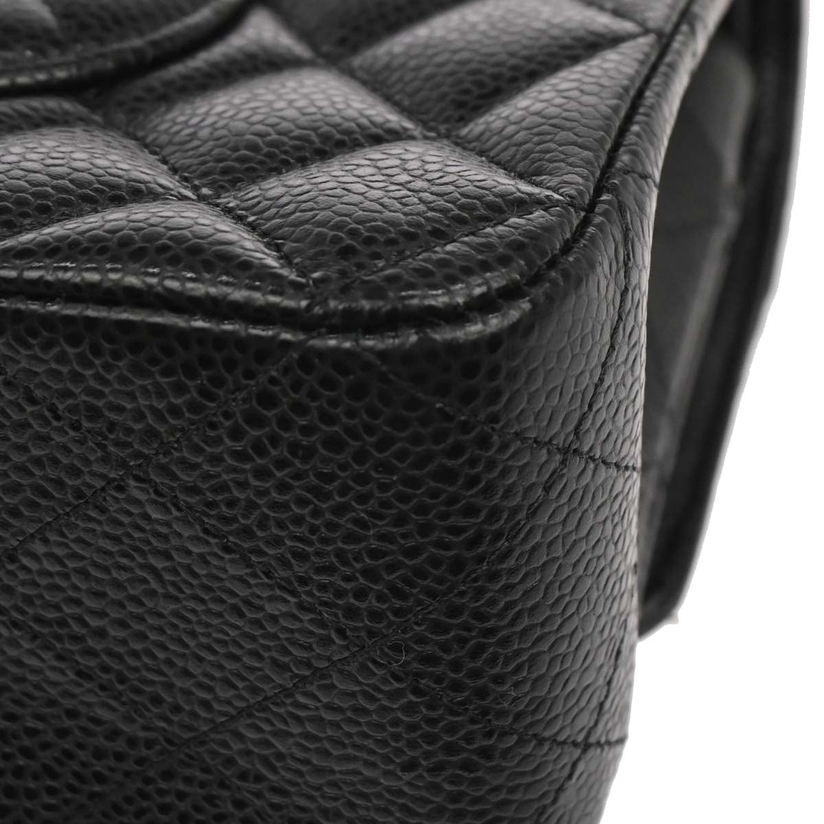 Chanel Black Caviar Skin Medium Classic Double Flap Shoulder Bag