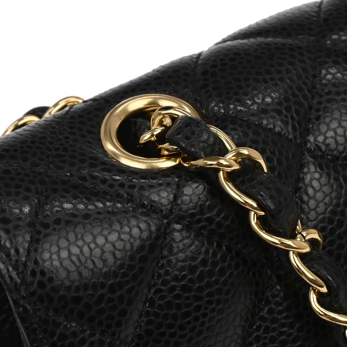Chanel Black Caviar Skin Medium Classic Double Flap Shoulder Bag